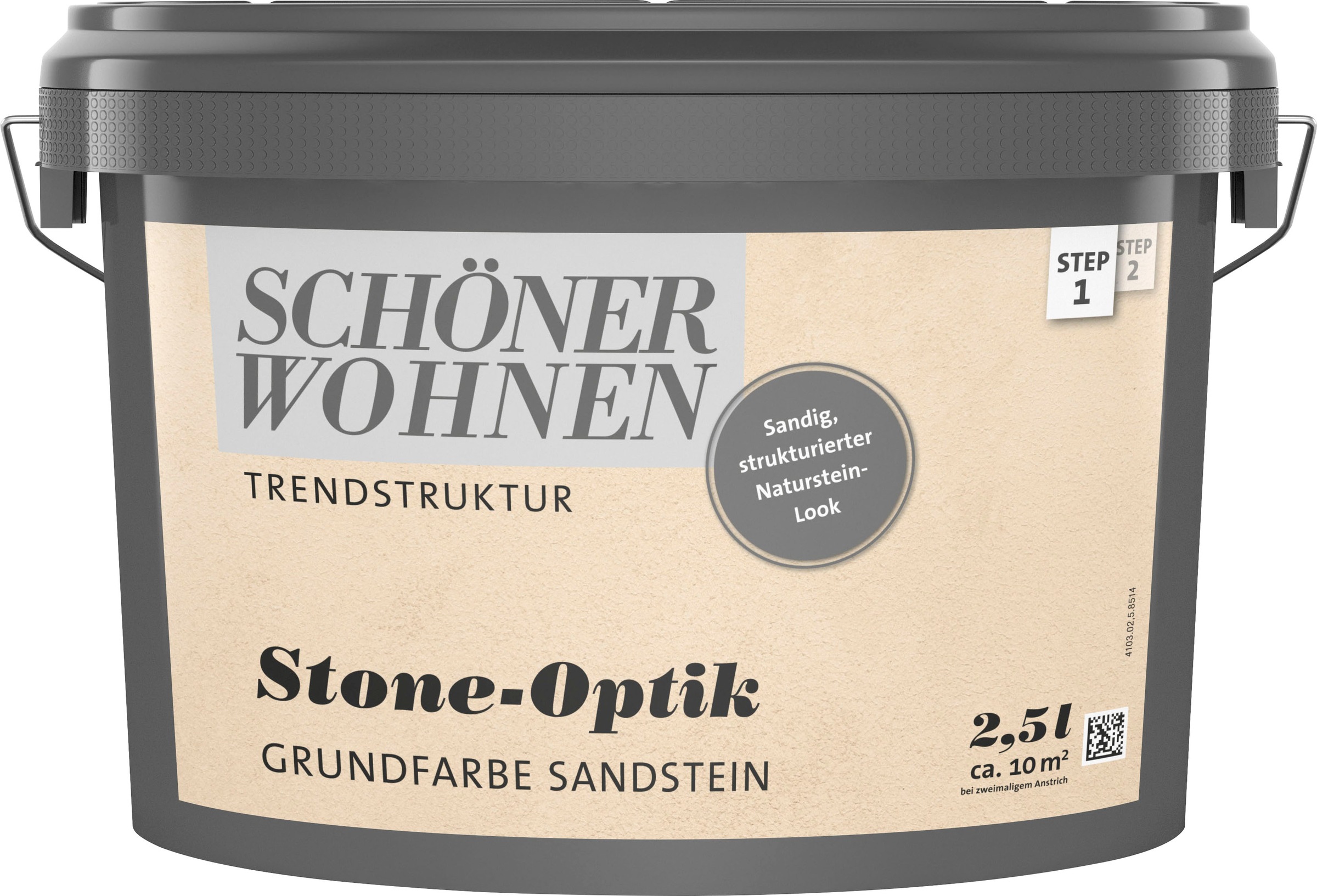 SCHÖNER WOHNEN FARBE Wand- und Deckenfarbe »TRENDSTRUKTUR Stone-Optik Effektlasur«, einzigartige Oberflächen mit sandig strukturiertem Stein-Effekt