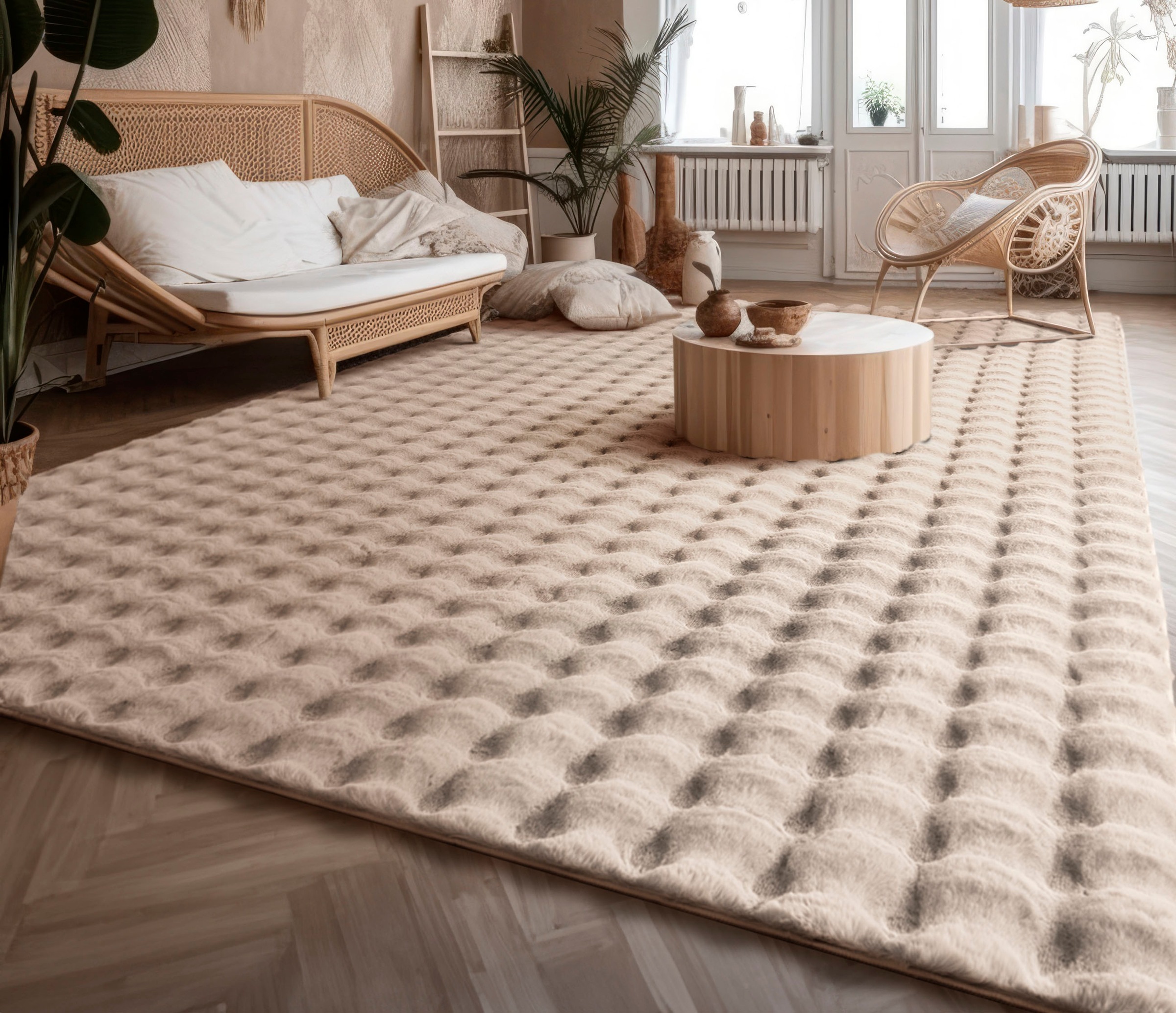 Paco Home Hochflor-Teppich "Arnheim 741" rechteckig 34 mm Höhe Uni Farben, günstig online kaufen