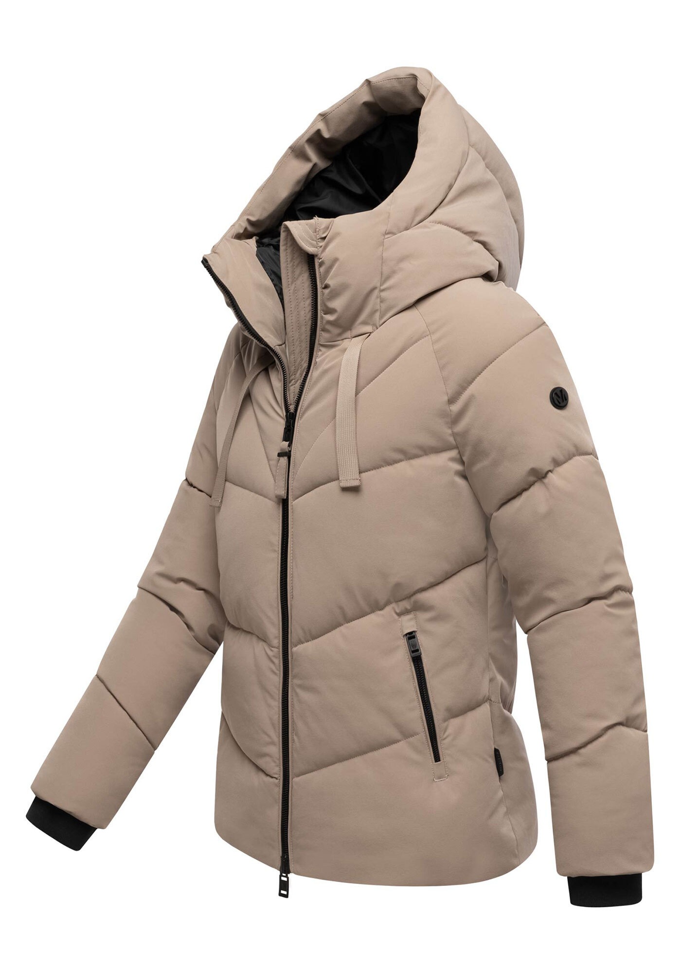 Marikoo Winterjacke »Kwamee«, Schräg gesteppte Winterjacke mit fester Kapuze