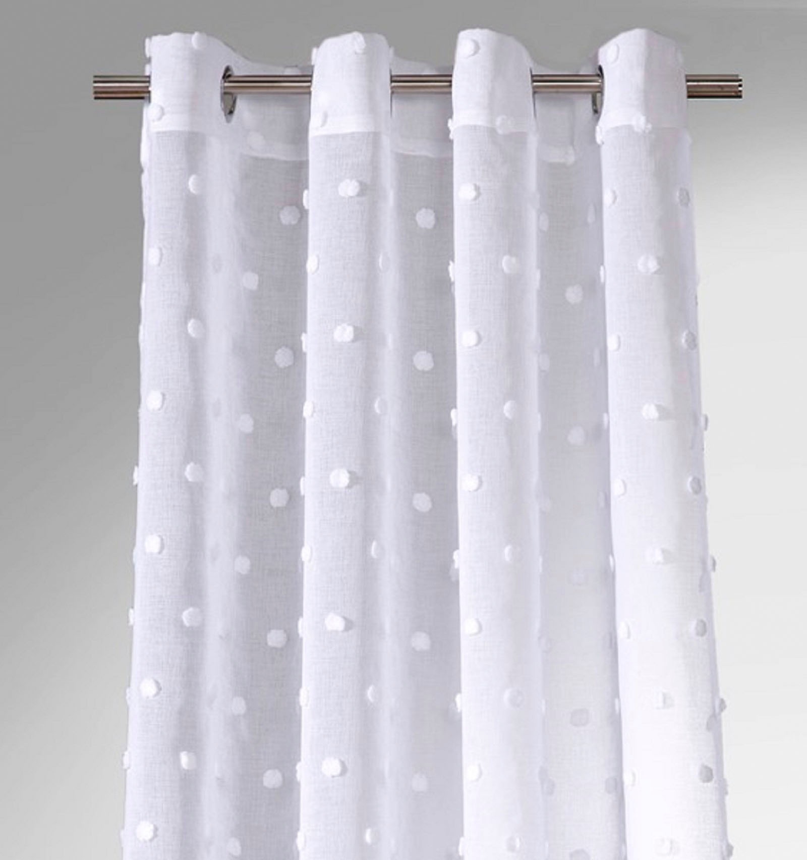 Thumbnail - Weckbrodt Gardine "Julina" Ösen 1 Stk. tlg. Leinen-Optik, transparent, mit Pompoms, Gardine, Store