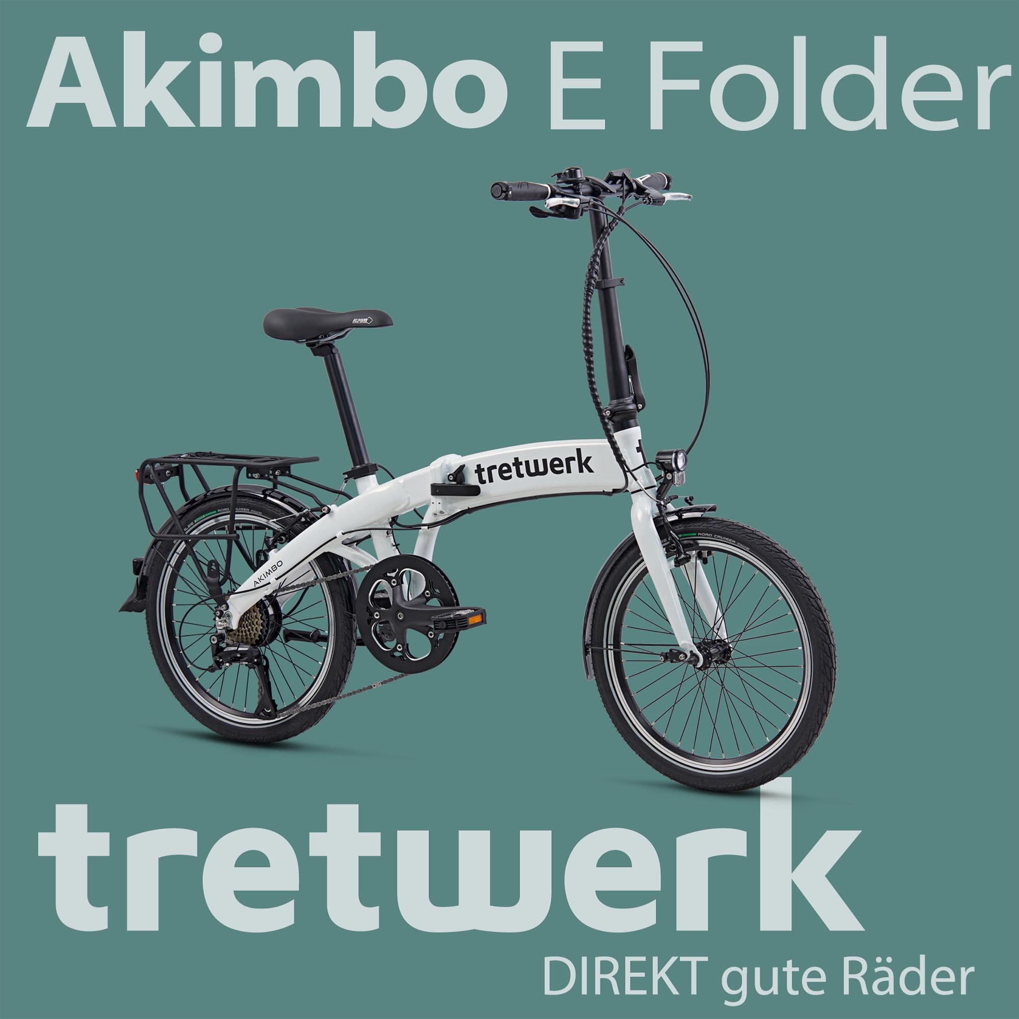 Tretwerk E-Bike »Akimbo«, 8 Gang, Shimano, Acera M3020 SGS, Heckmotor 250 W, Pedelec, Elektrofahrrad für Damen u. Herren