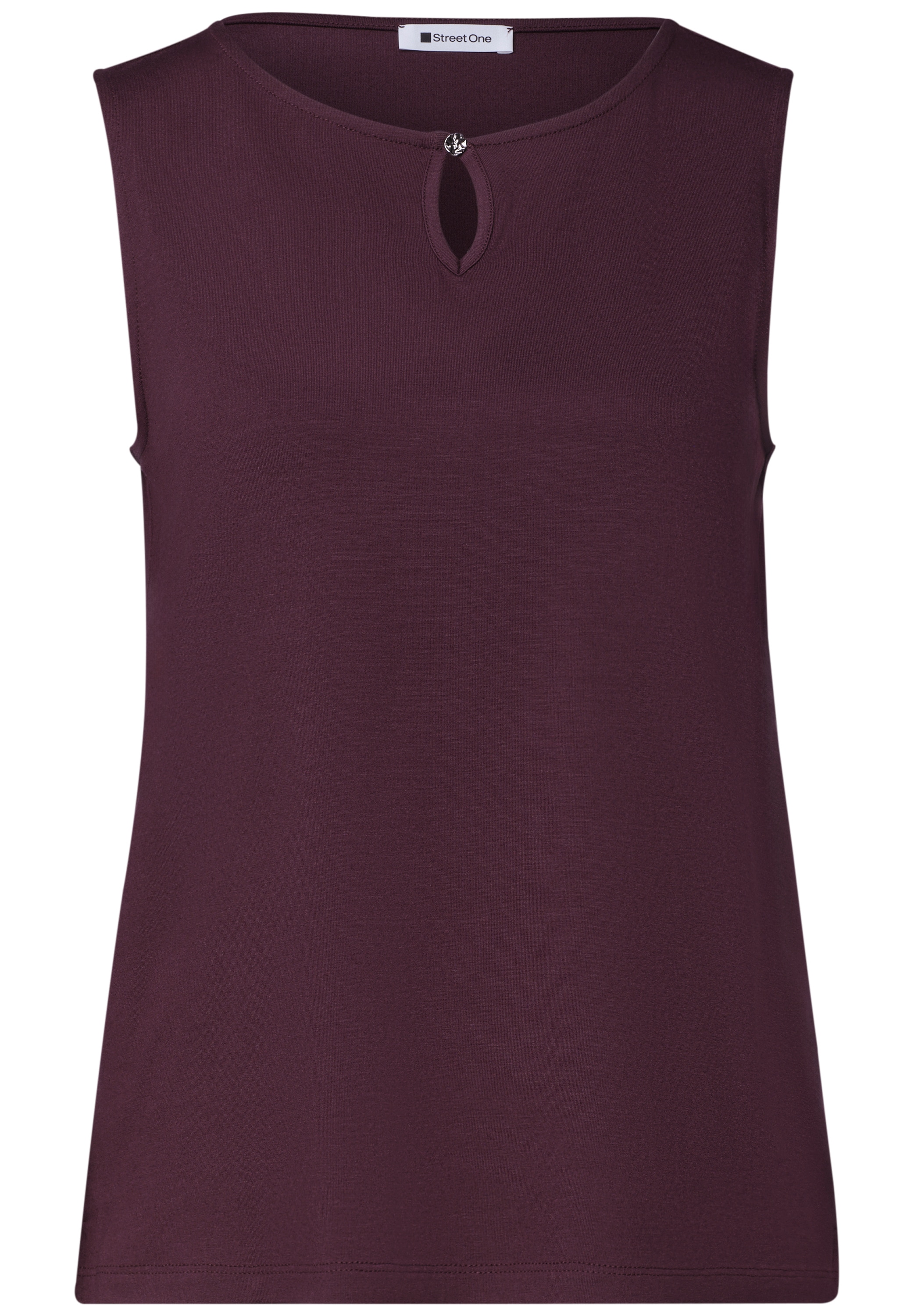 STREET ONE Shirttop U-Boot-Ausschnitt mit Cut-Out-Detail