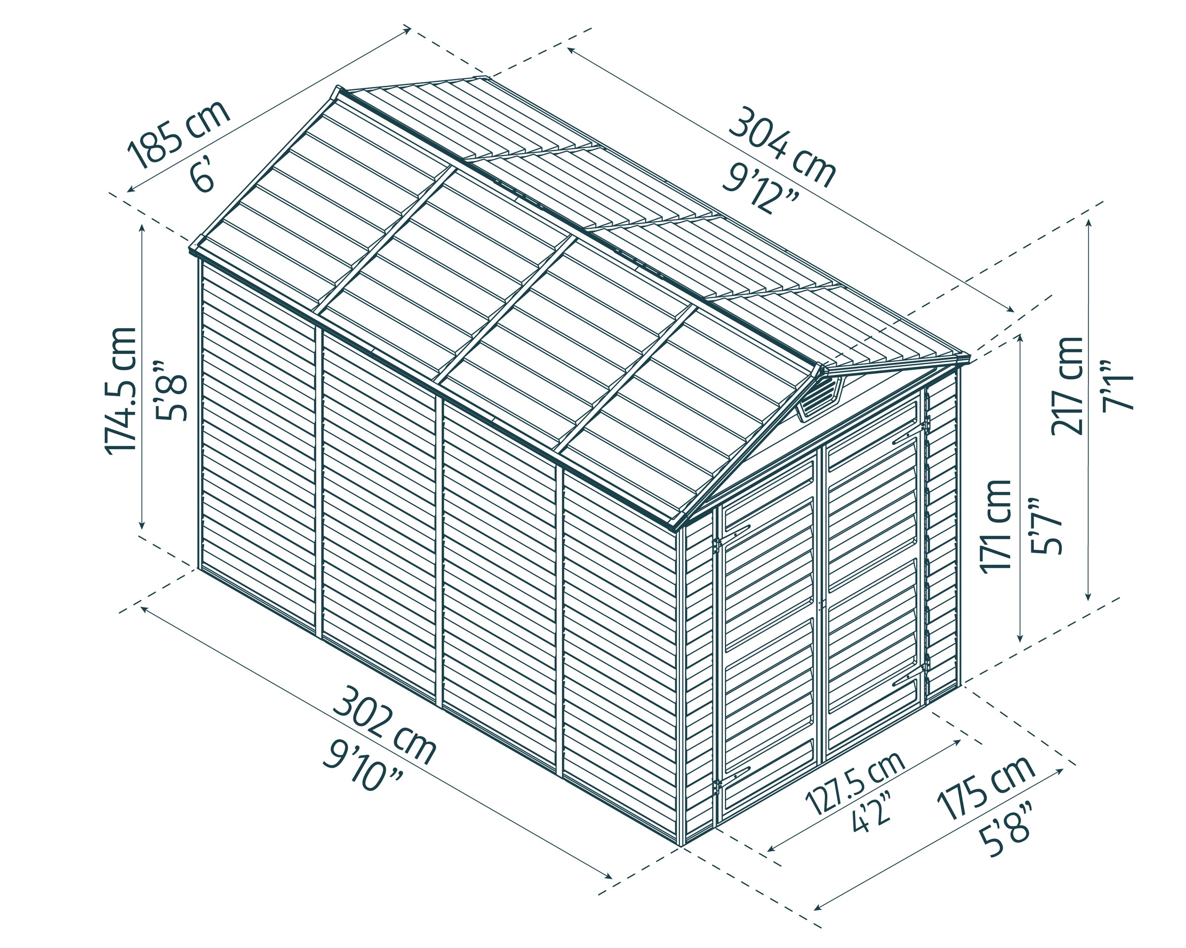 Palram - Canopia Gerätehaus »Skylight«, mit lebenslang widerstandsfähigen Wandpaneelen