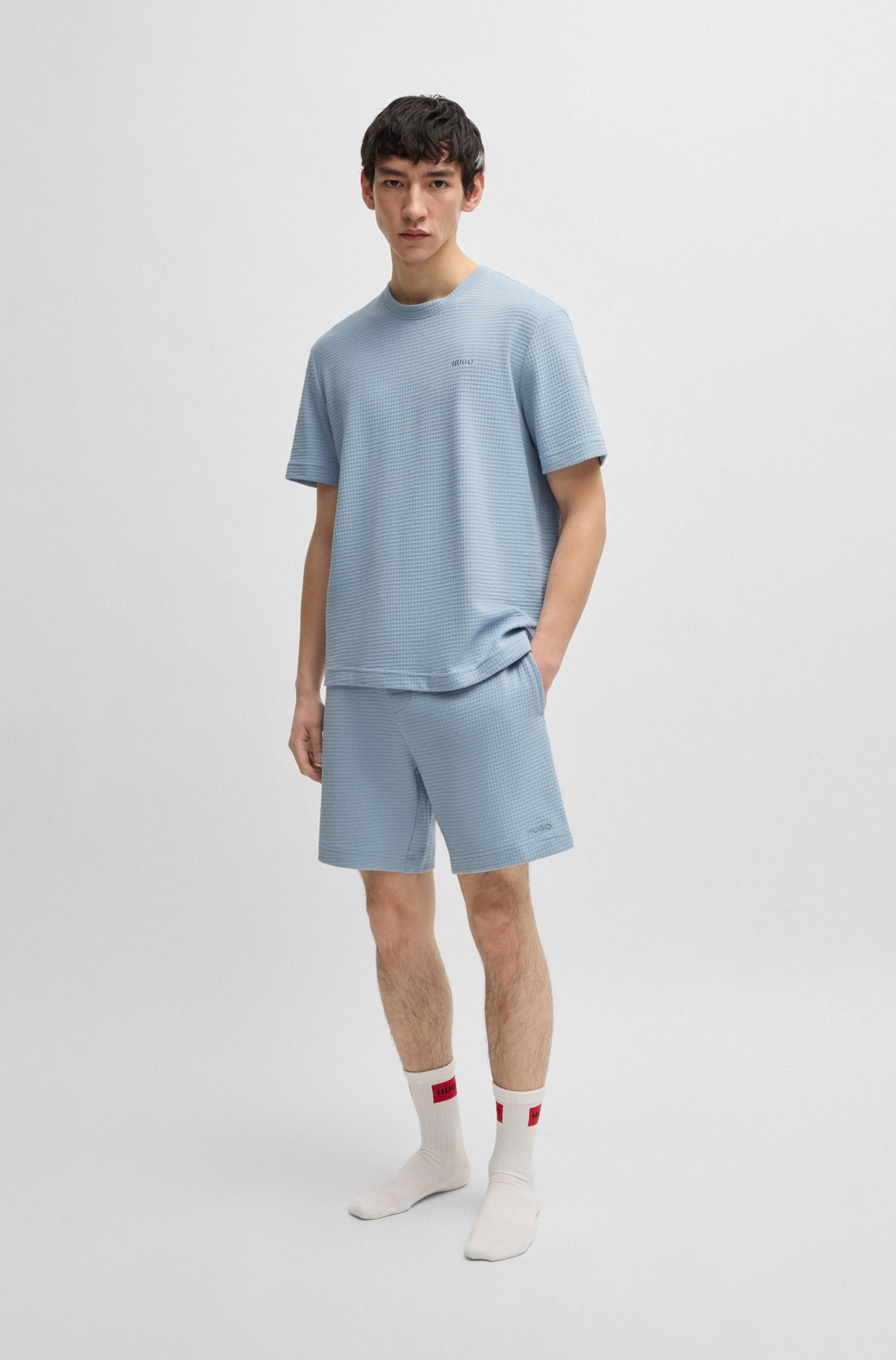 HUGO Underwear T-Shirt »,Austin T-Shirt«, Waffelstruktur und Logo-Stickerei
