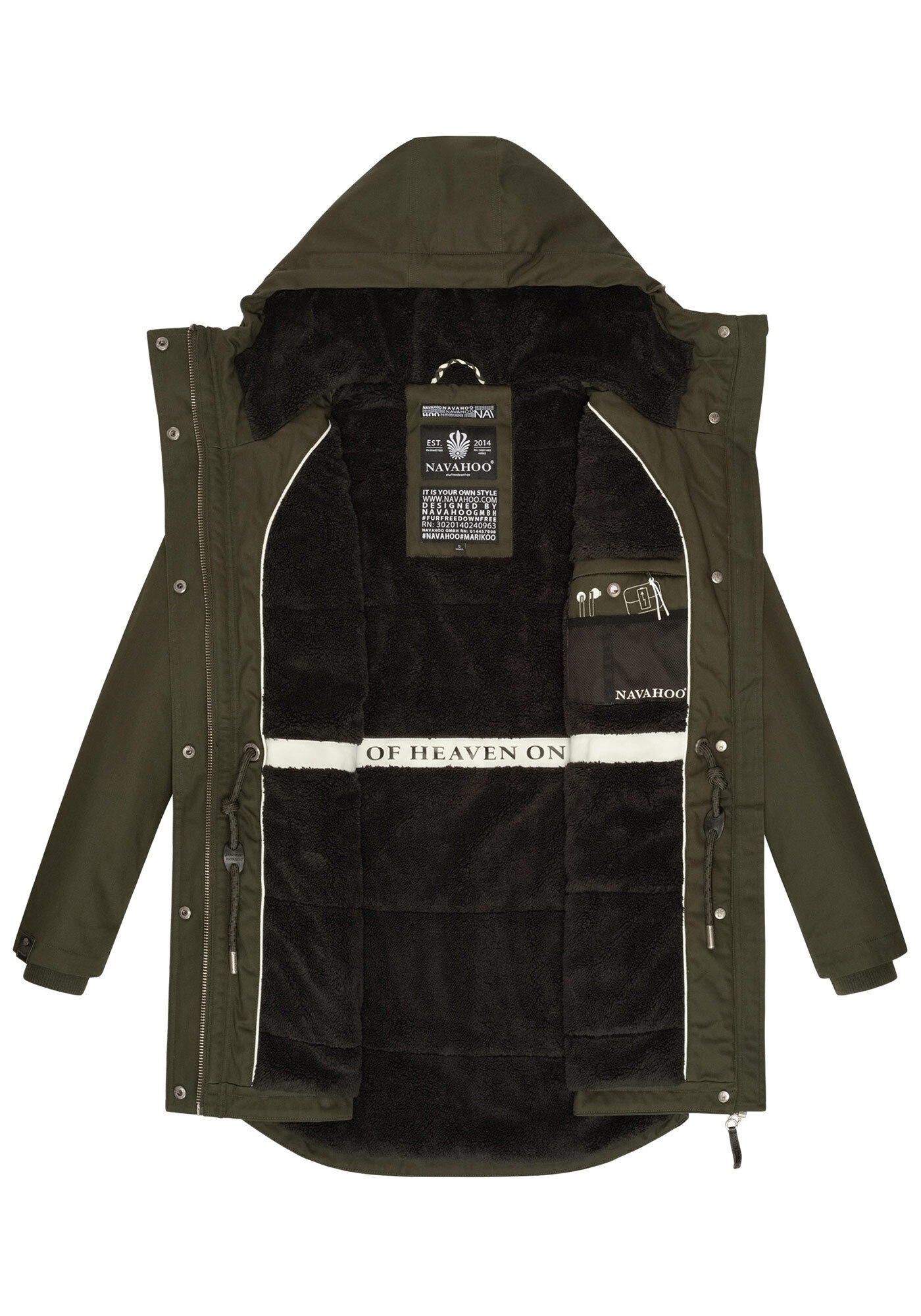 Navahoo Winterjacke »Winterfunke«, Designer Winterjacke mit Teddyfell gefüttert