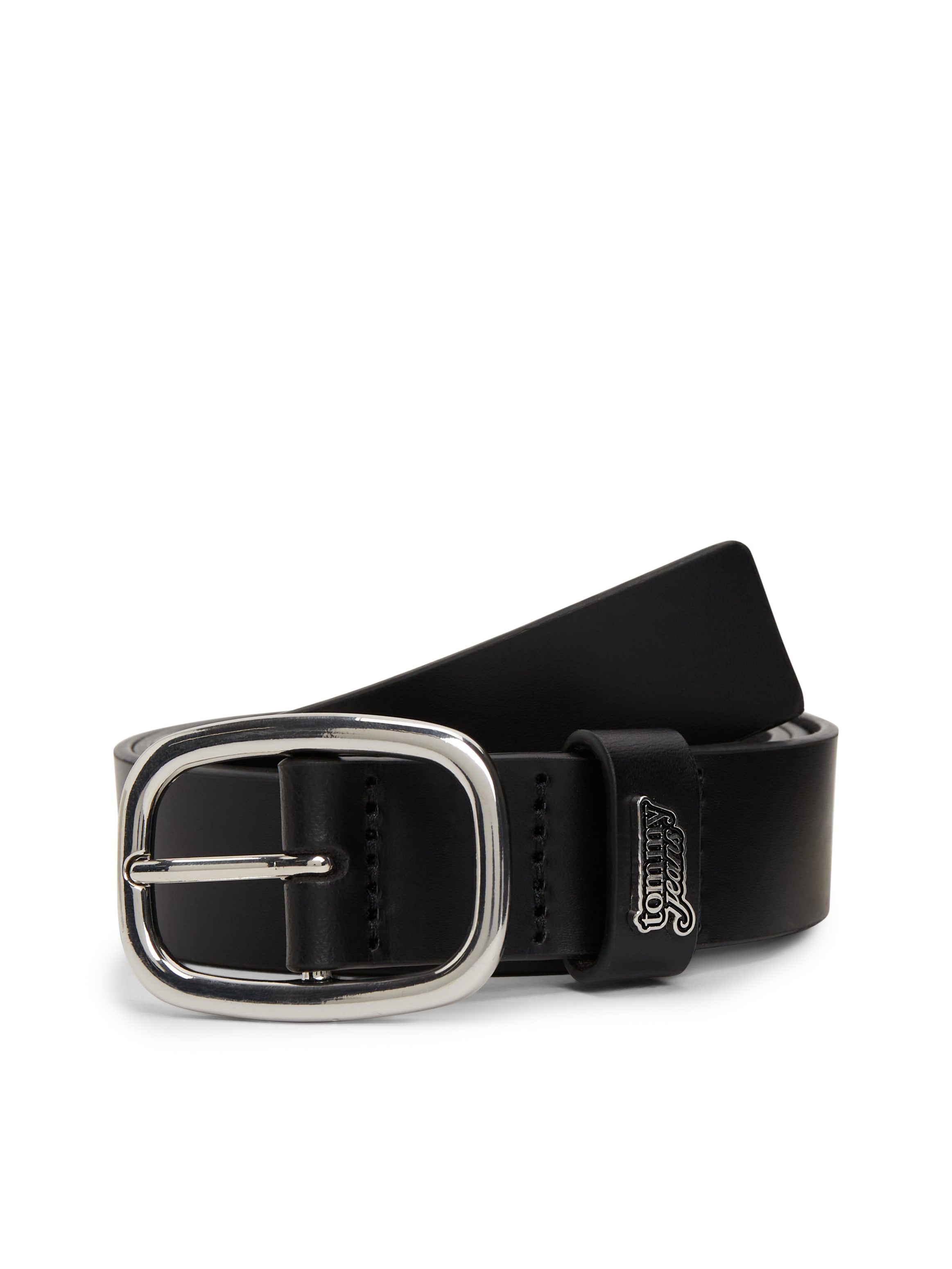 Tommy Jeans Ledergürtel "TJW OVAL 3.0 BUCKLE" Größenverstellbar mit Logodetail