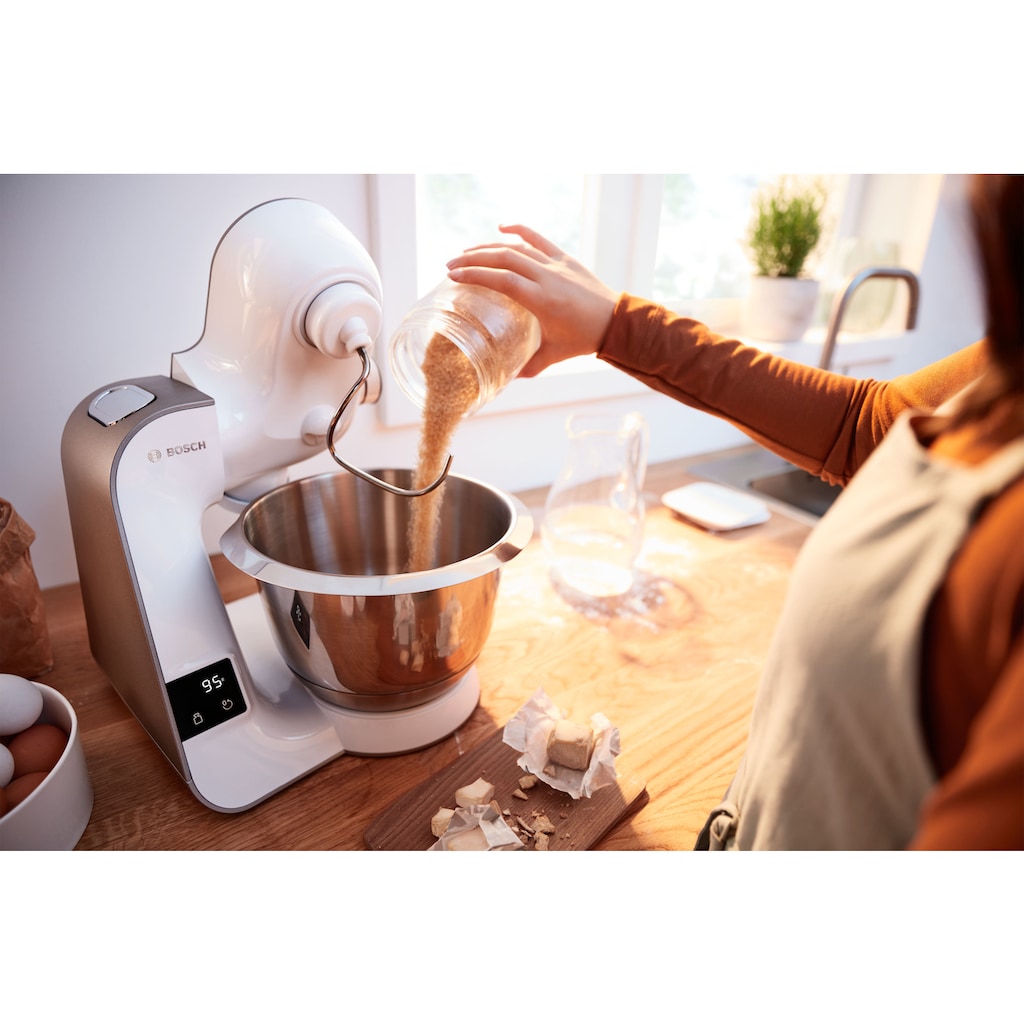 BOSCH Küchenmaschine »MUM5XW20 MUM5«, int. Waage, Patisserieset, Durchlaufschnitzler, 3 Scheiben, Mixer