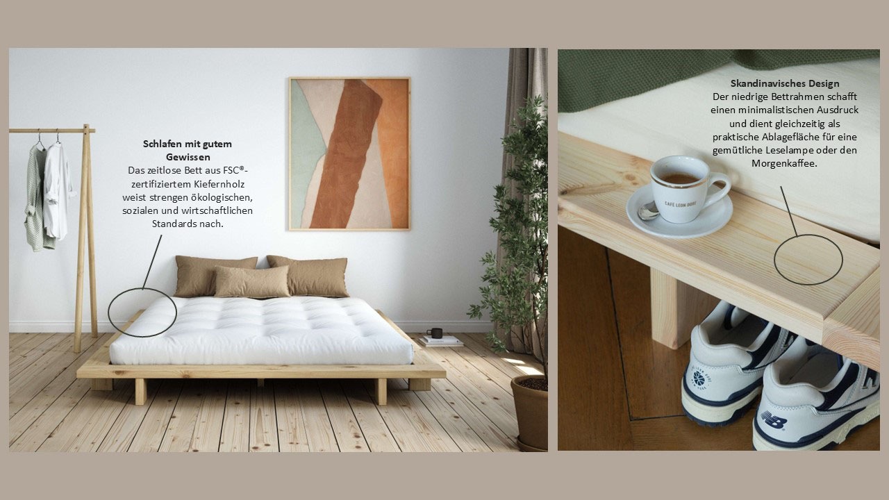 Karup Design Bettgestell "Bettgestell JAPAN BED Futonbett aus FSC-zertifizi günstig online kaufen
