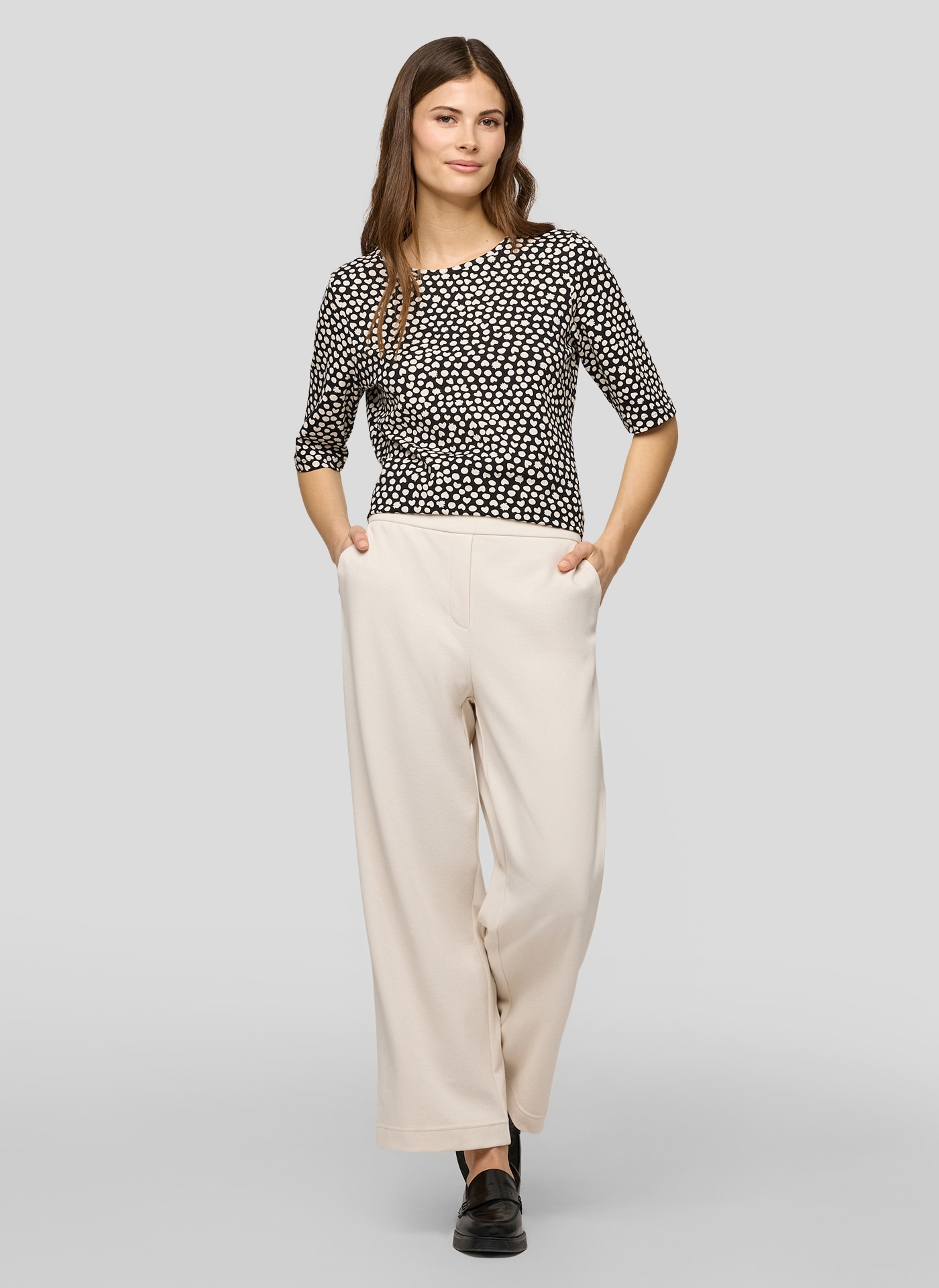 Rabe Rundhalsshirt Sommershirt mit Allover-Muster