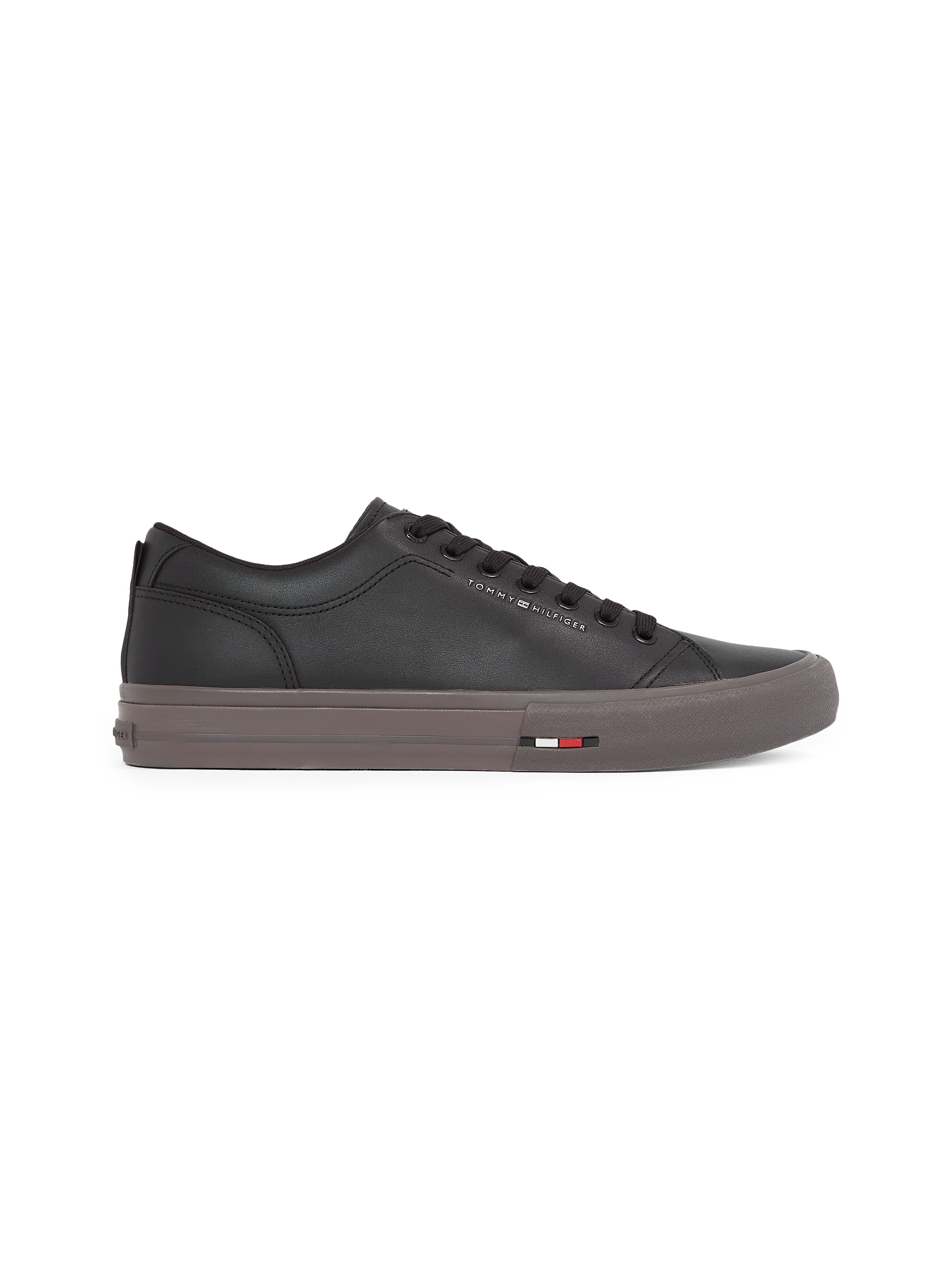 Tommy Hilfiger Plateausneaker »TH HI VULC STREET LTH PATCH«, Freizeitschuh, Halbschuh, Schnürschuh mit kleiner Logoflagge