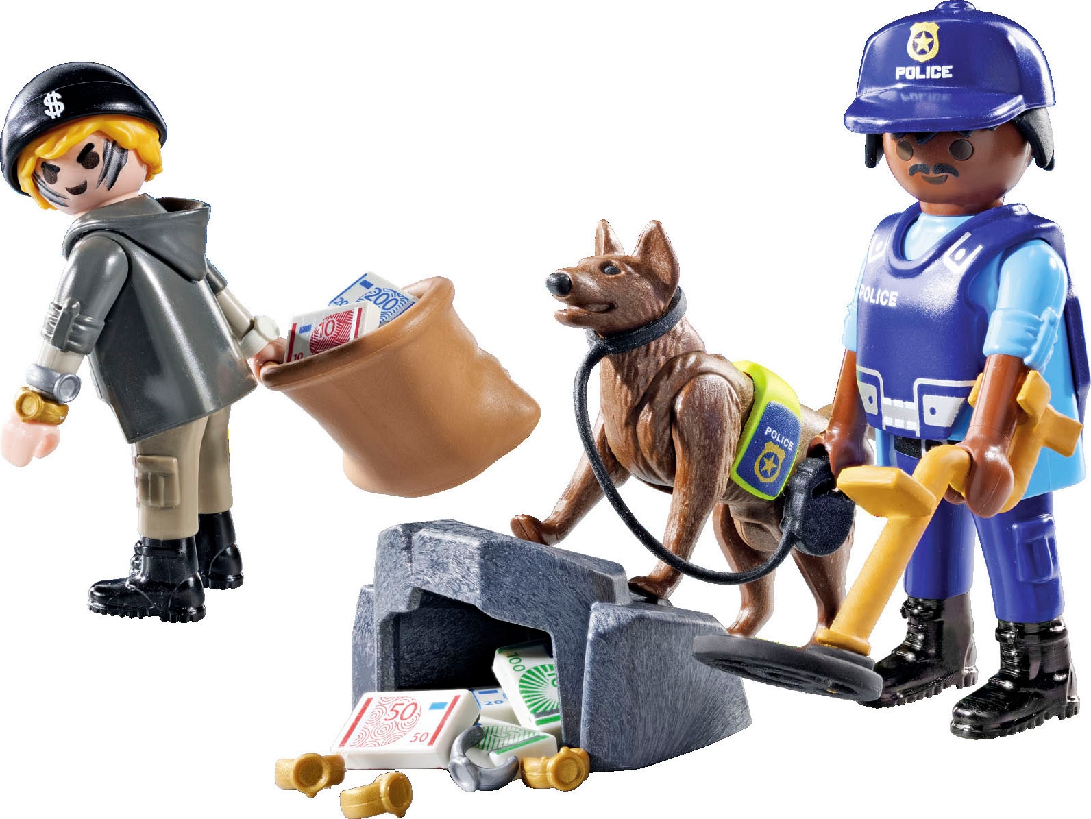 Playmobil® Konstruktions-Spielset »Spurensuche mit Hund (71731), Playmobil Action Heroes«, (27 St.)