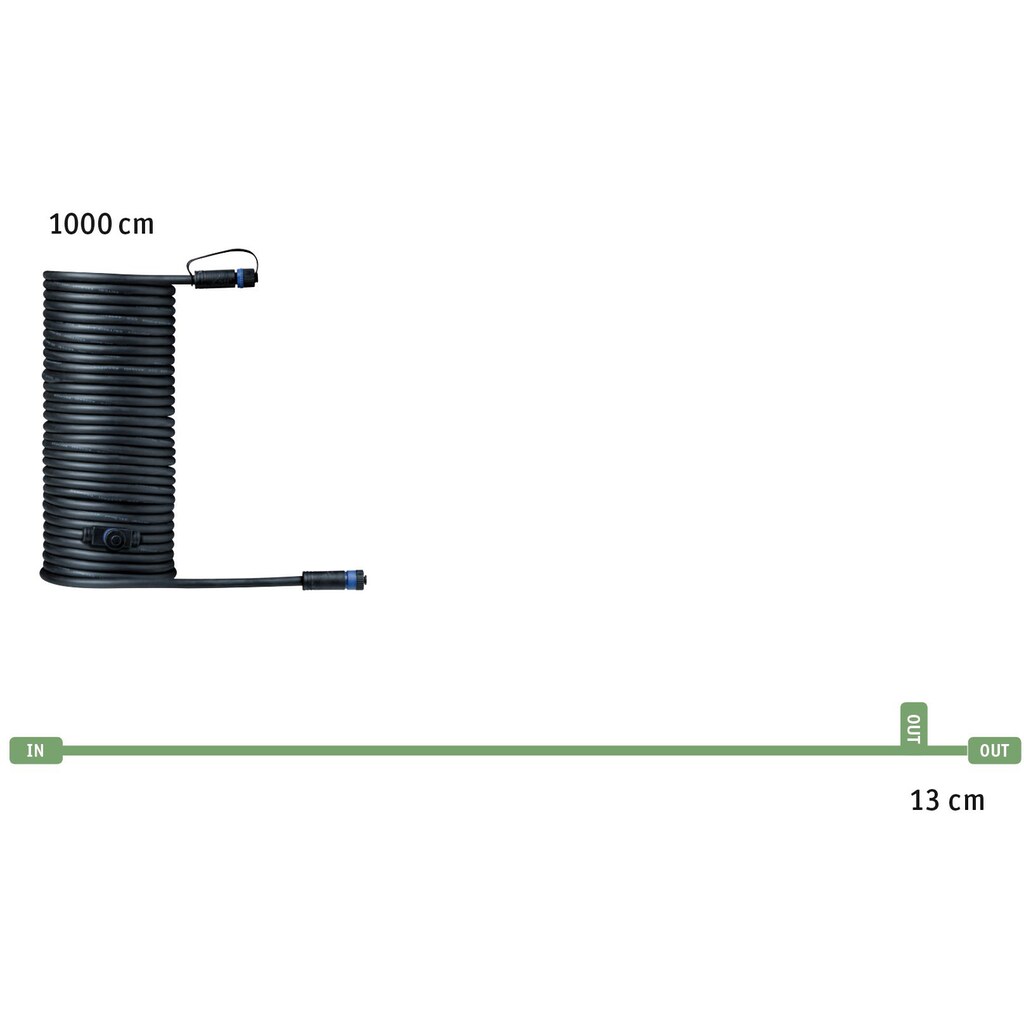 Paulmann Lampen-Verbindungskabel »Outdoor Plug&Shine 10m IP68«, 1000 cm