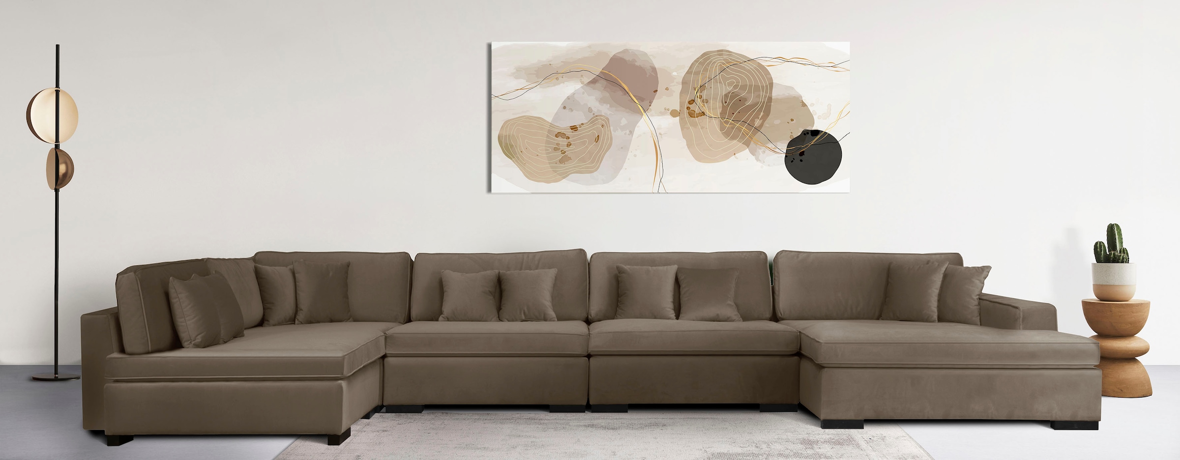 Home affaire Wohnlandschaft "Skara XXL U-Form", Lounge-Sofa XXL mit Federke günstig online kaufen