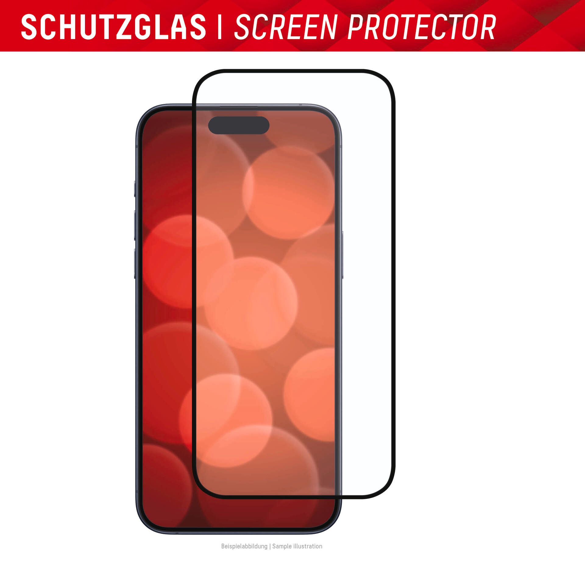 Displex Displayschutzglas »Real Glass FC«, für Apple iPhone 15-Apple iPhone 15 Pro, Displayschutzfolie Displayschutz kratzer-resistent 10H splitterfest