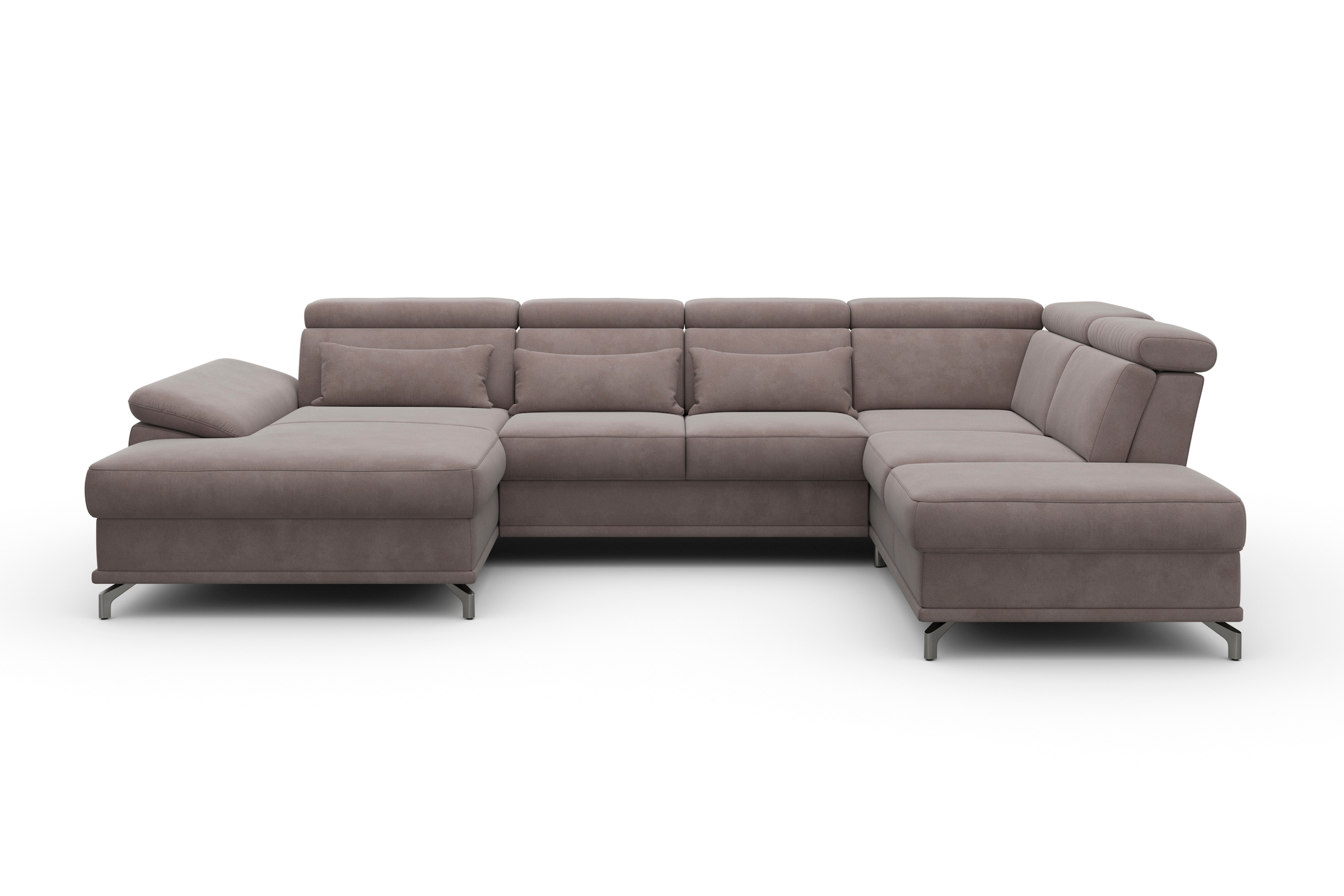 sit&more Wohnlandschaft "Cabrio U-Form, B: 359 cm, mit Sitztiefen-, Arm- & Kopfteilverstellung" 3 Nierenkissen, Federkern, optional Schlaffunktion und Stauraum