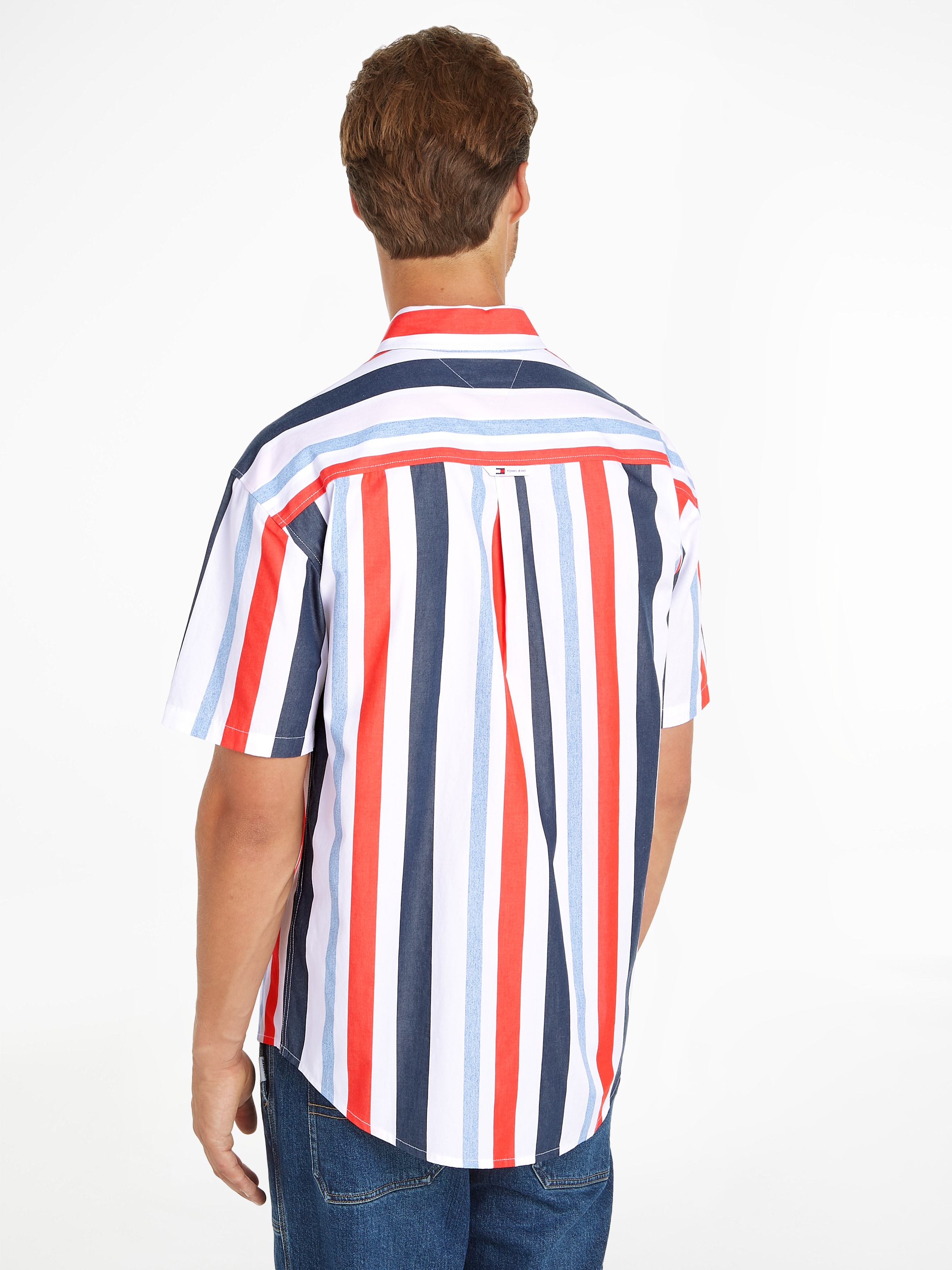 Tommy Jeans Kurzarmhemd »TJM RLX STRIPES SHIRT«, mit mehrfarbigen Streifen