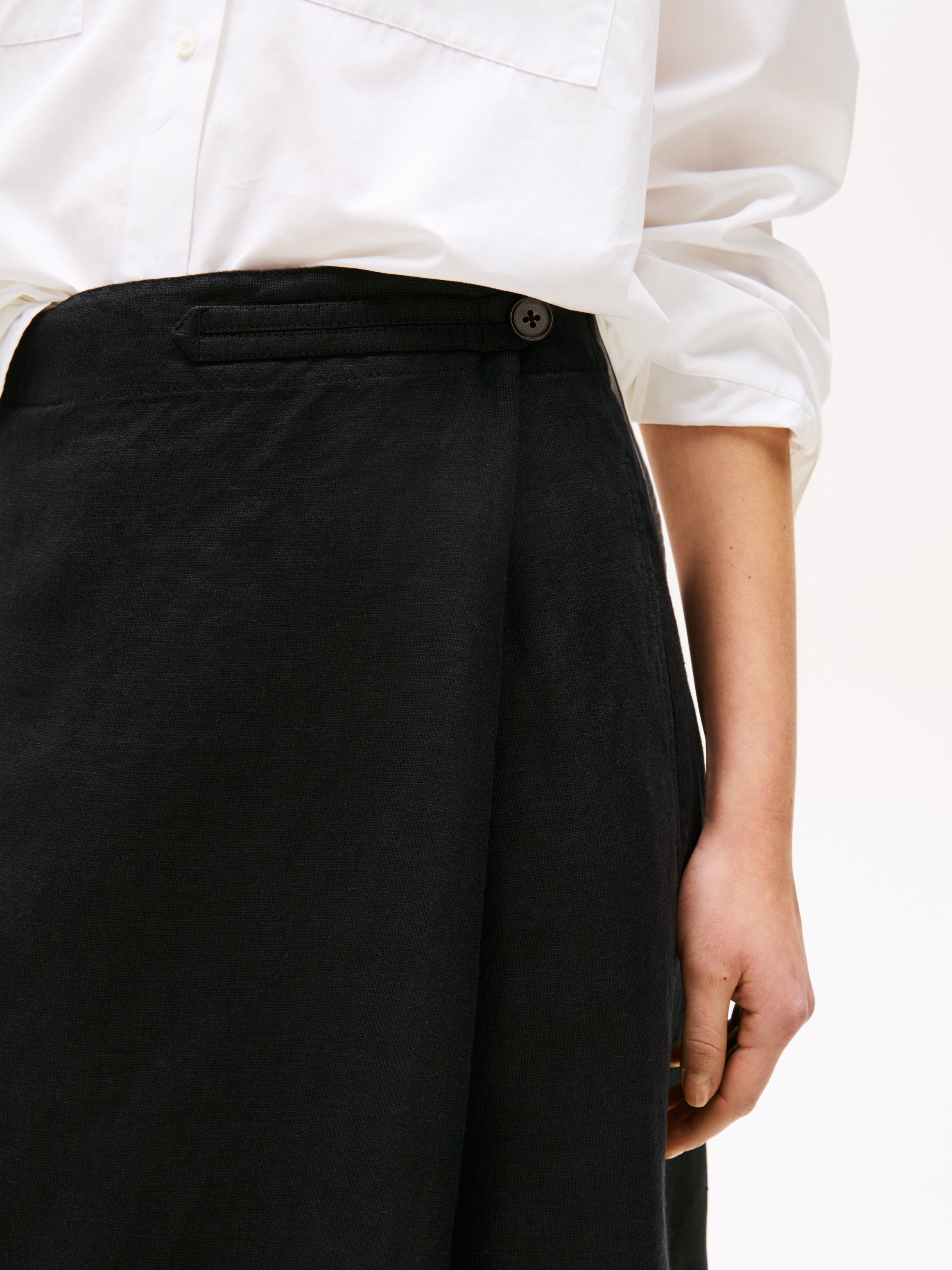 Tommy Hilfiger Wickelrock "ESS LINEN KNEE WRAP SKIRT" günstig online kaufen