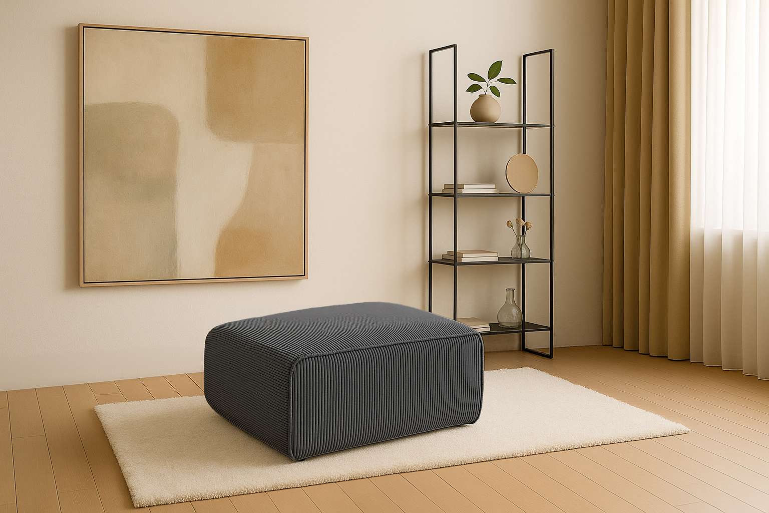 Home affaire Polsterhocker "Noord 92/66 cm" mit Kedernaht, schöne Serienergänzung