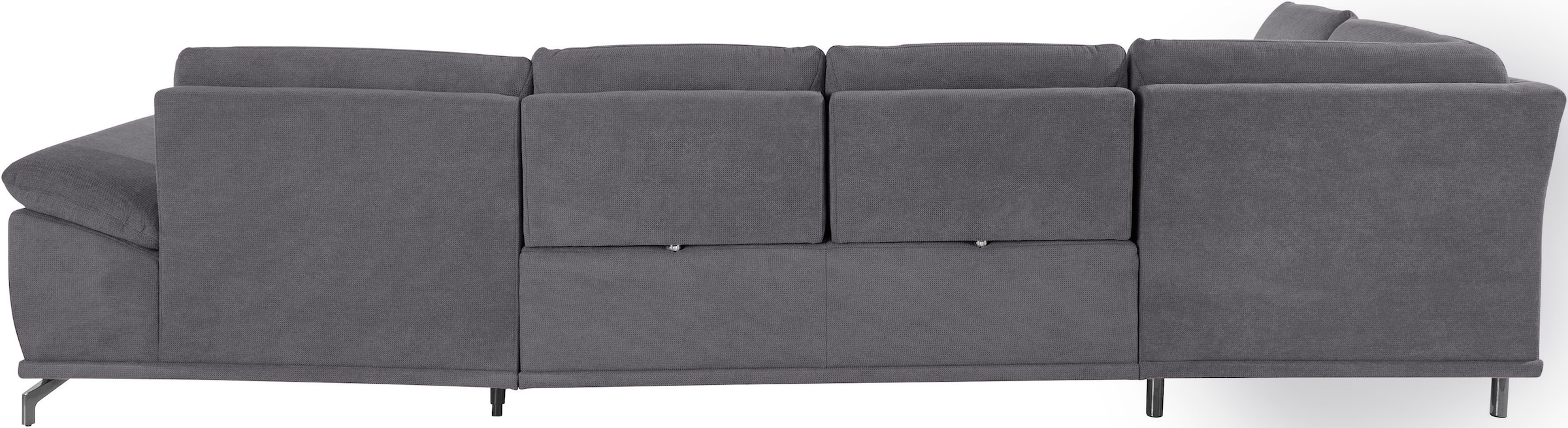 Places of Style Wohnlandschaft »Costello U-Form, mit Sitztiefenverstellung, Armteilverstellung und«, 3 Nierenkissen, optional Bettfunktion und Bettkasten