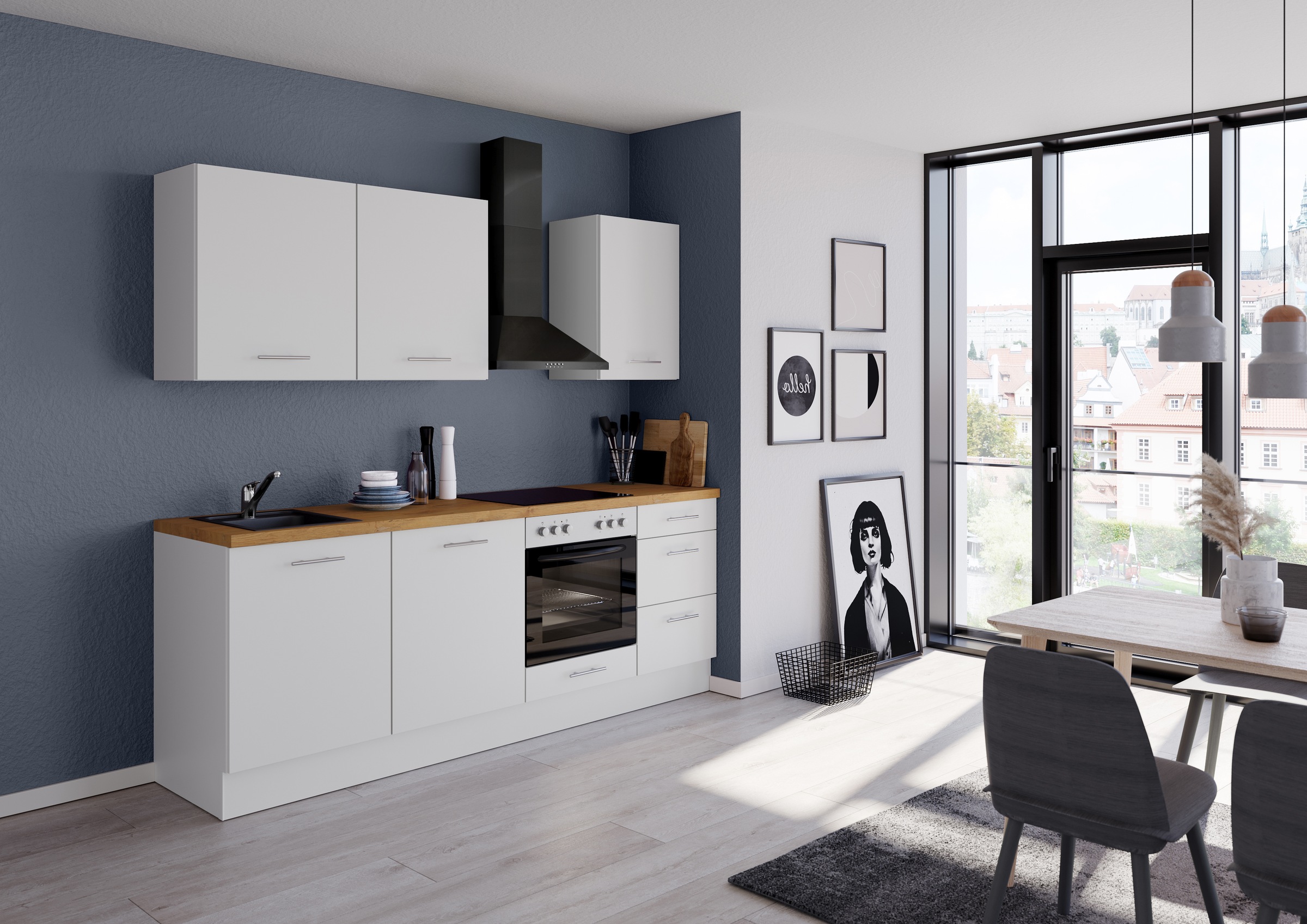 IMPULS KÜCHEN Küchenzeile ""Kopenhagen", Ausrichtung wählbar, Schubkästen m günstig online kaufen