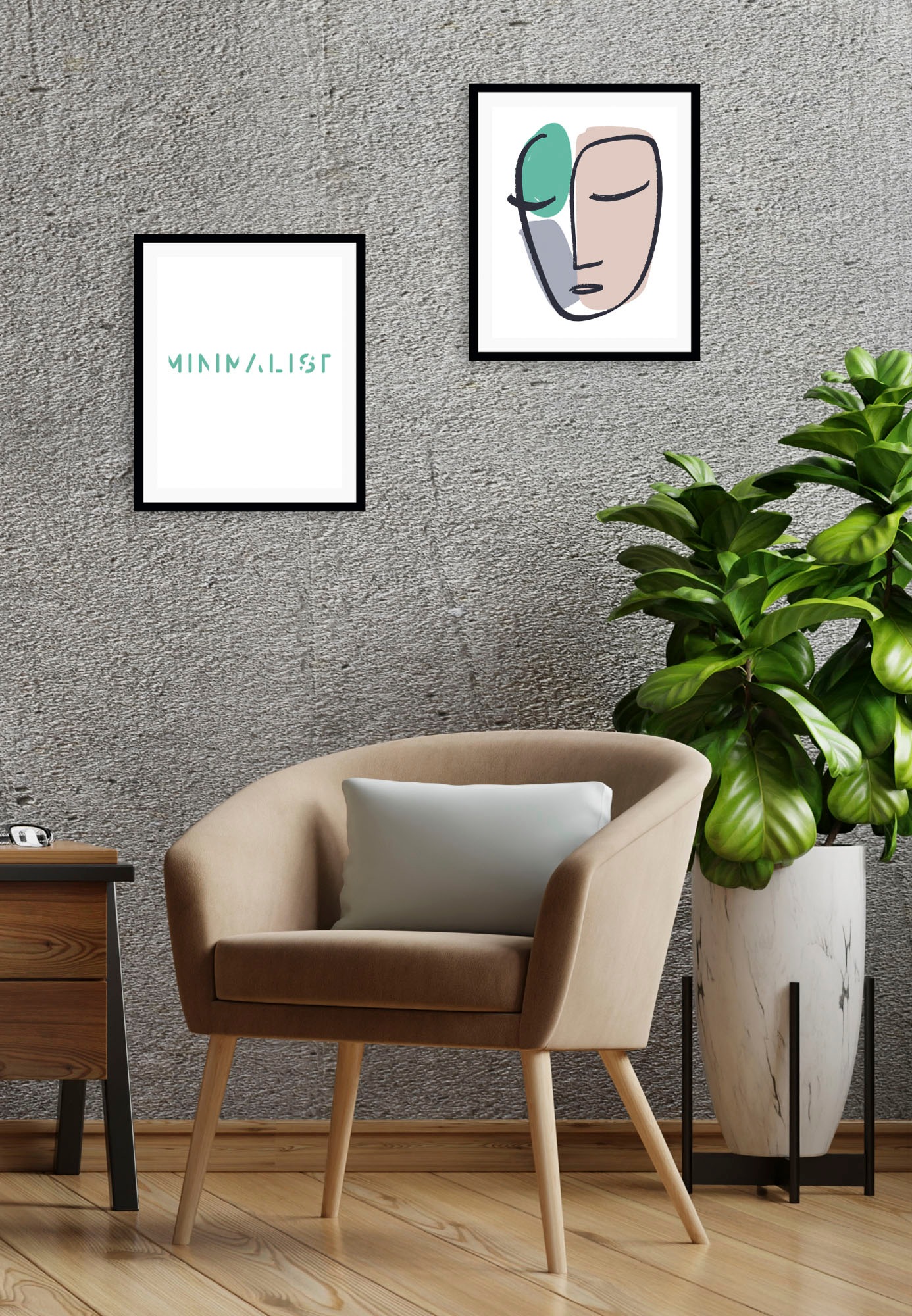 queence Bild "Minimalist", Abstrakt-Schwarz-Weiß-Fashion-Mode-Magazincover- günstig online kaufen