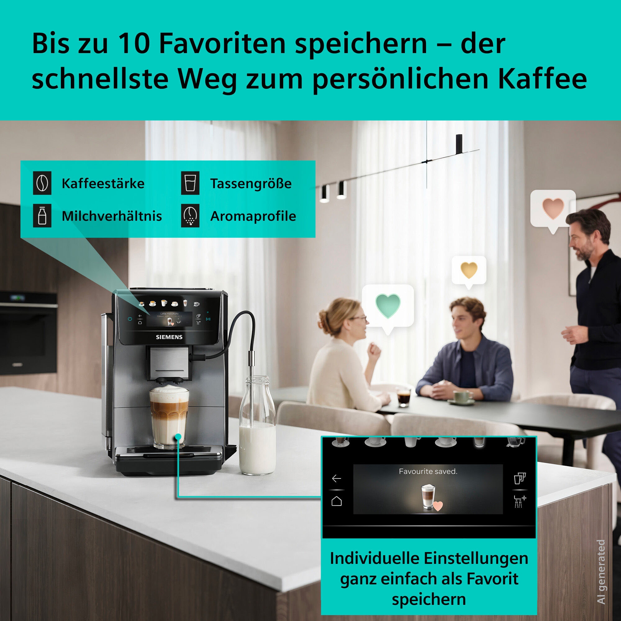 SIEMENS Kaffeevollautomat »EQ600 TP603E07, 6 Getränke, XL-Getränke, bis zu 480ml, Keramikmahlwerk« Doppeltassenfunktion, Kannenfunktion, entnehmbare Brüheinheit, Silber