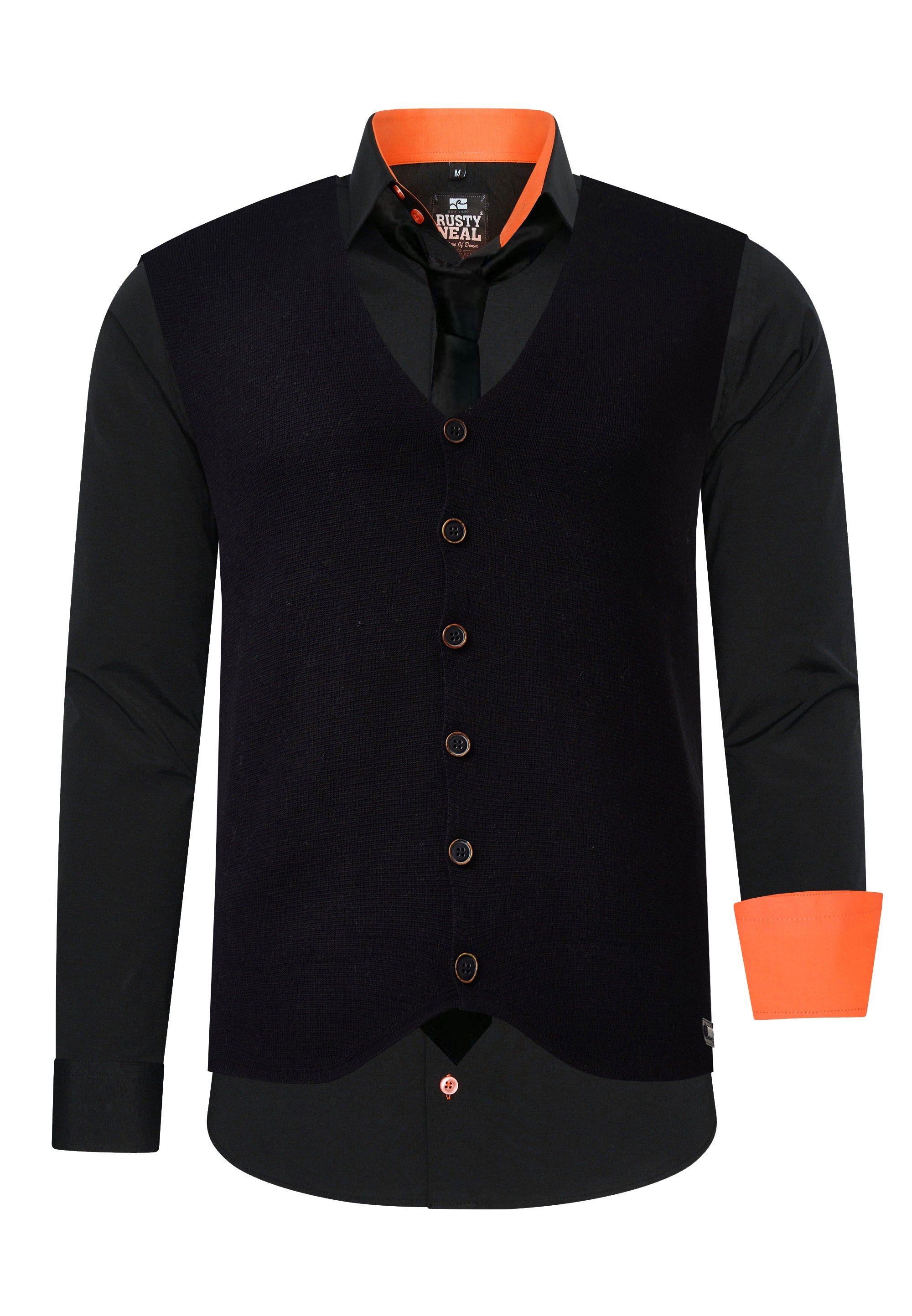 Rusty Neal Long Sleeve Shirt Orange/Black 5XL 3