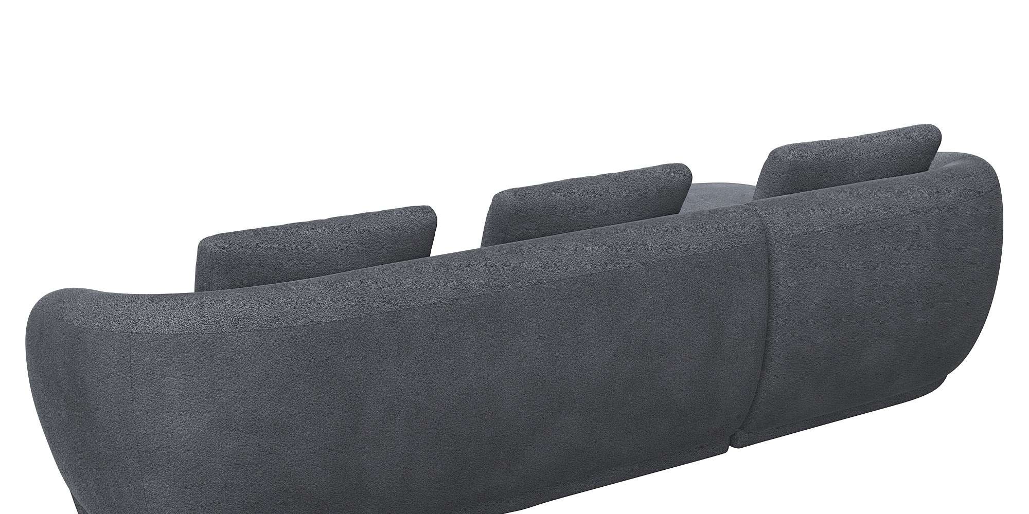 FLEXLUX Wohnlandschaft »Torino, rund, L-Form, Sofa-Ecke mit Recamiere, Longchair-Sofa«, Modernes, organisches Sofa-Design, Kaltschaum, Wellenunterfederung