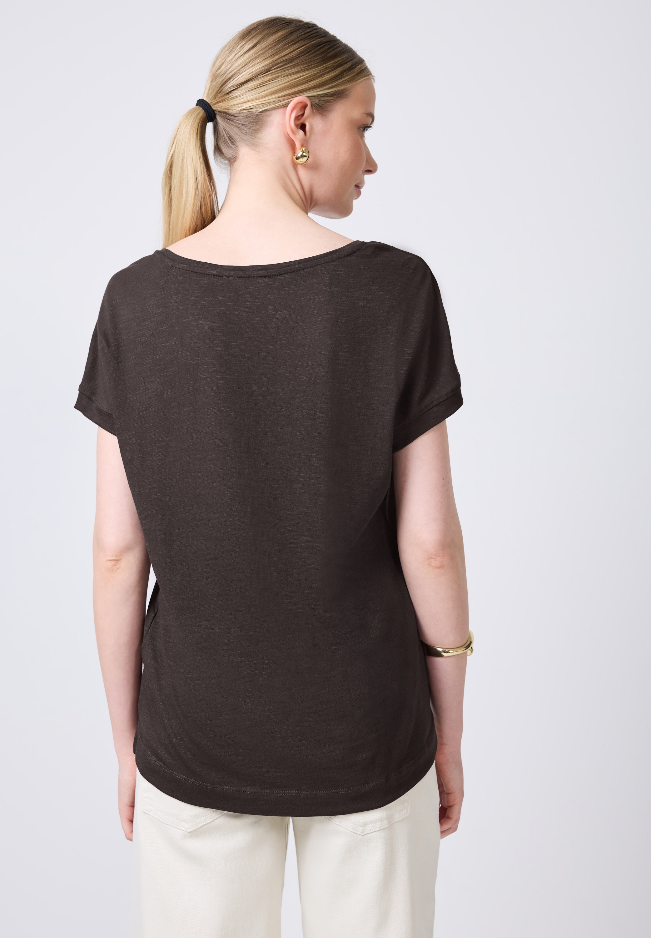 STREET ONE STUDIO V-Shirt, im soften Baumwoll-Mix