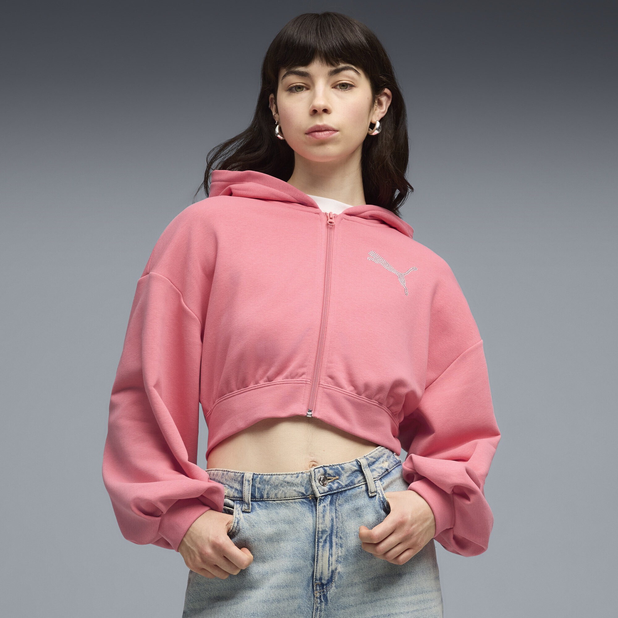 PUMA Hoodie »Essentials Graphics Bedazzled Kapuzenjacke Damen«
