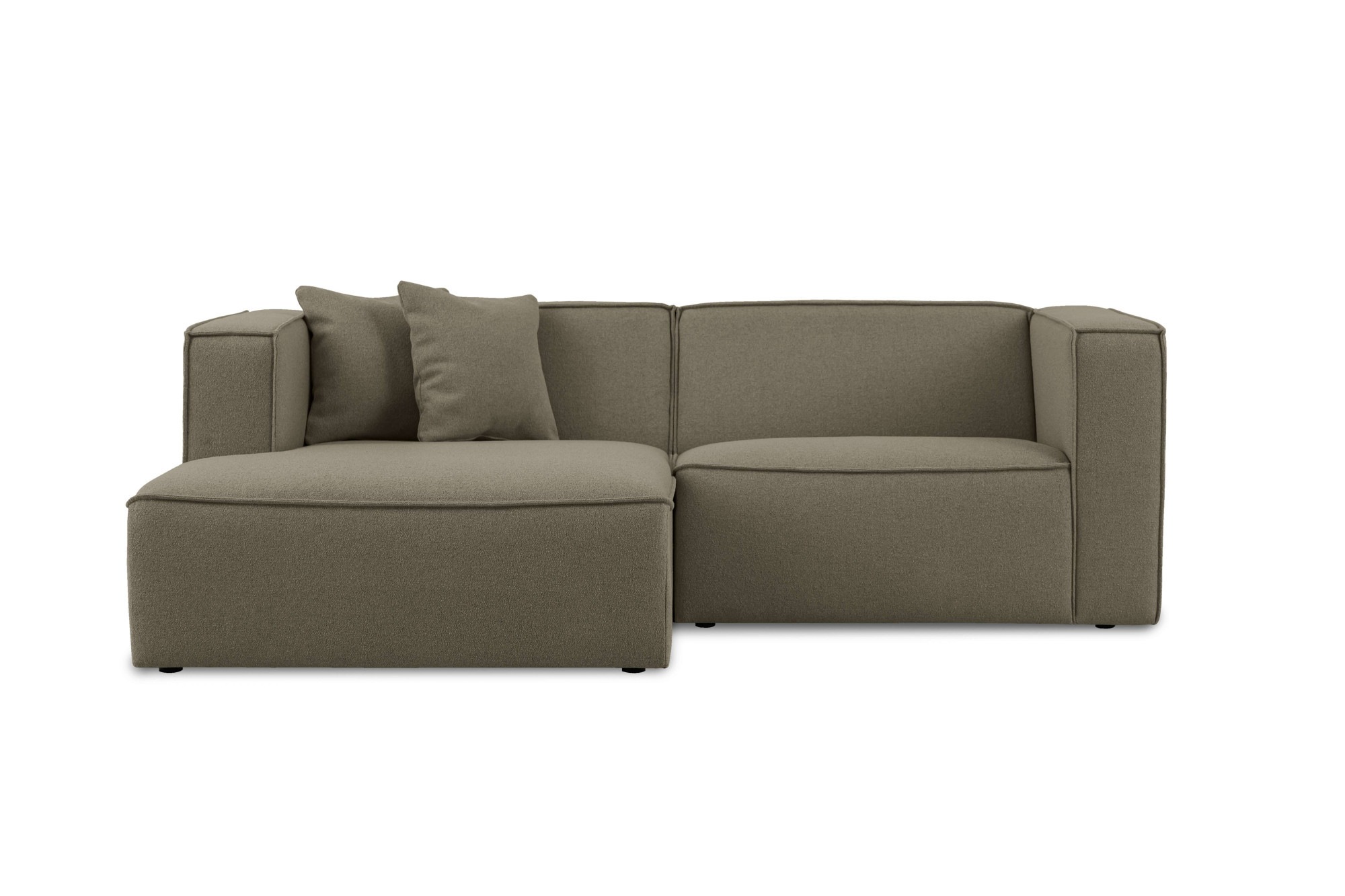 OTTO home Ecksofa »Tammie«, Breite 222 cm, Webstoff fein, bodentief, mit Wellenunterfederung