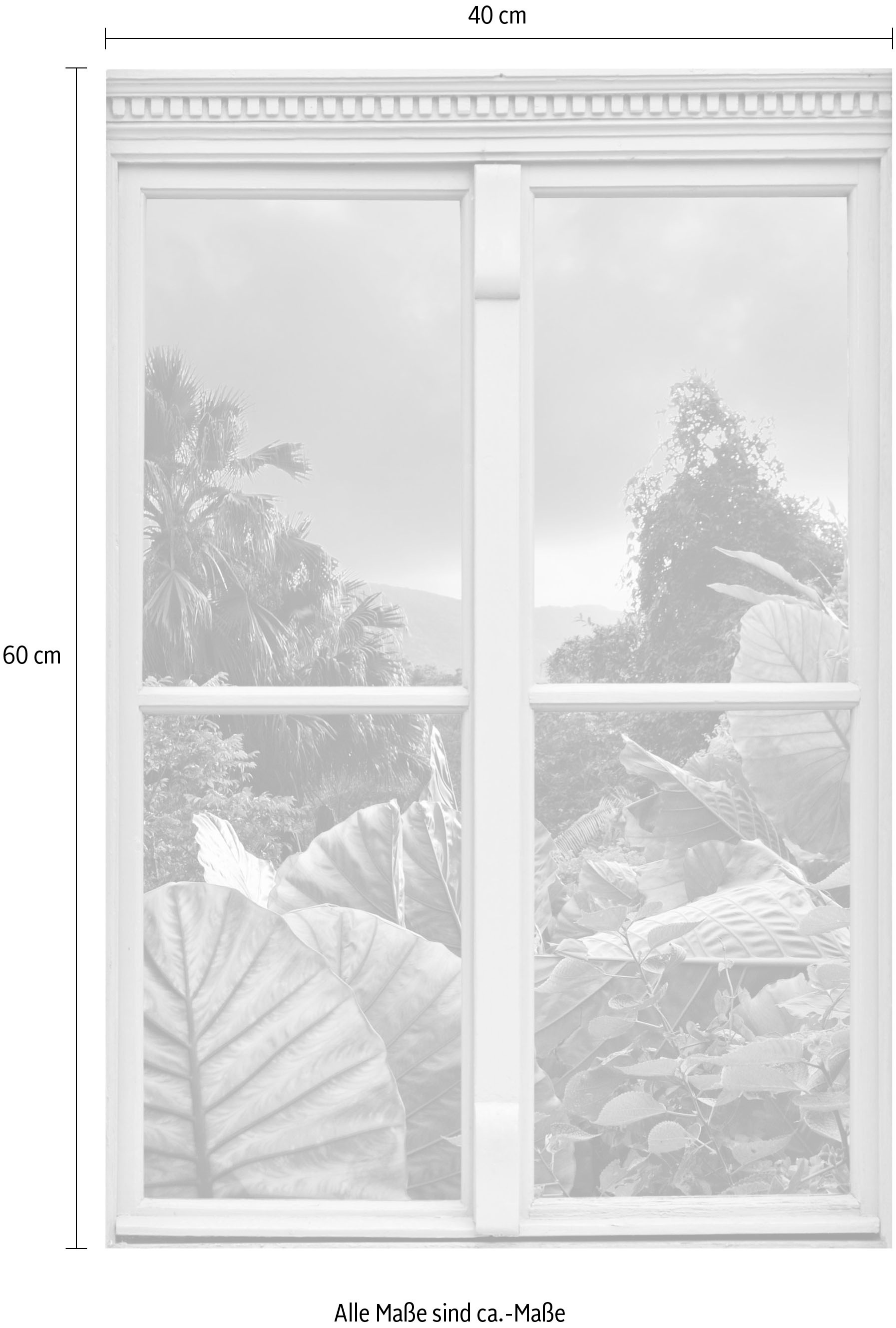 queence Wandsticker »Regenwald«, Wandsticker, Wandbild, selbstklebend, 3D, Fenster