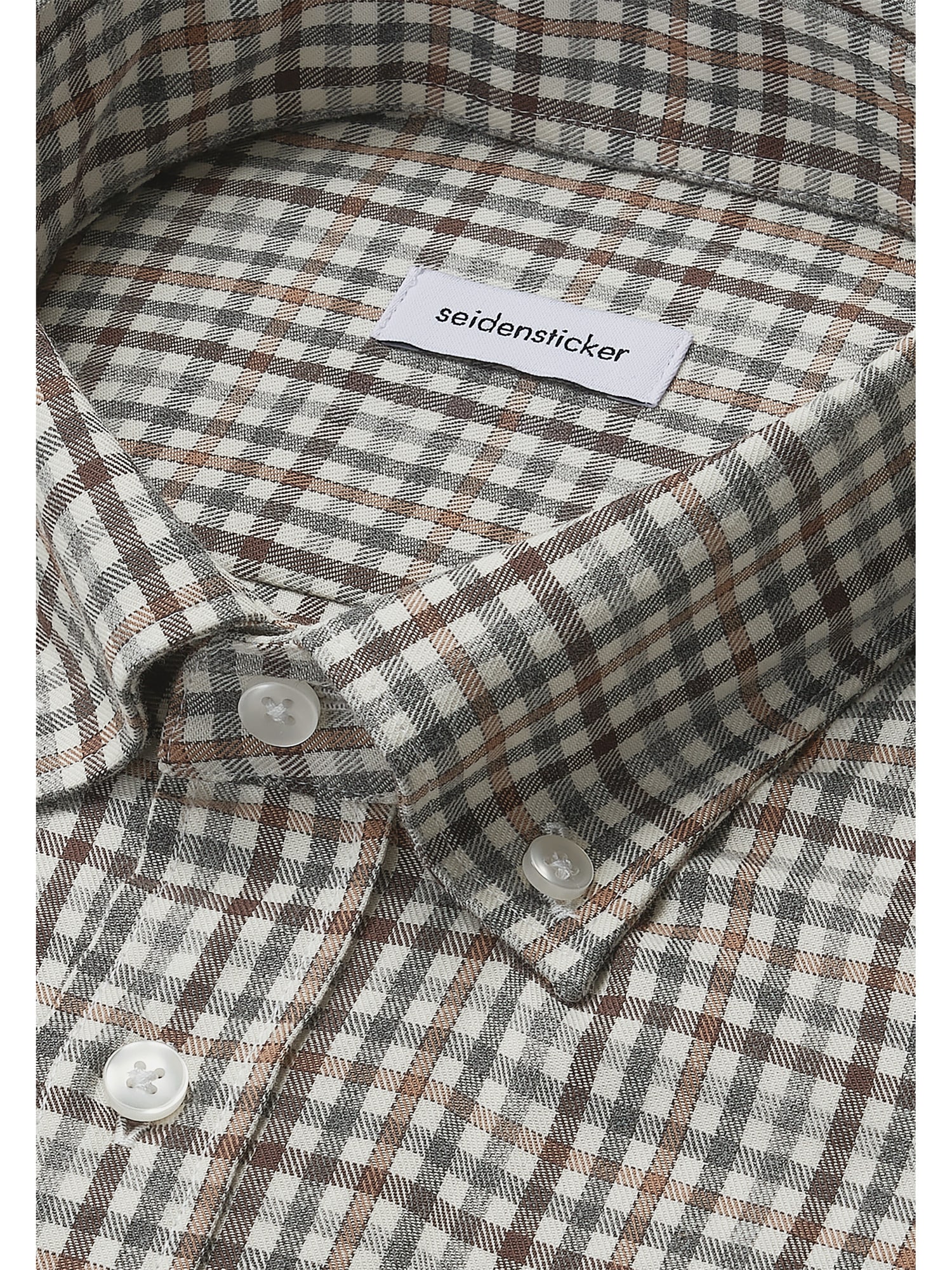 seidensticker Flanellhemd »Schwarze Rose«, Regular 1/1 Button-Down-Kragen Karo