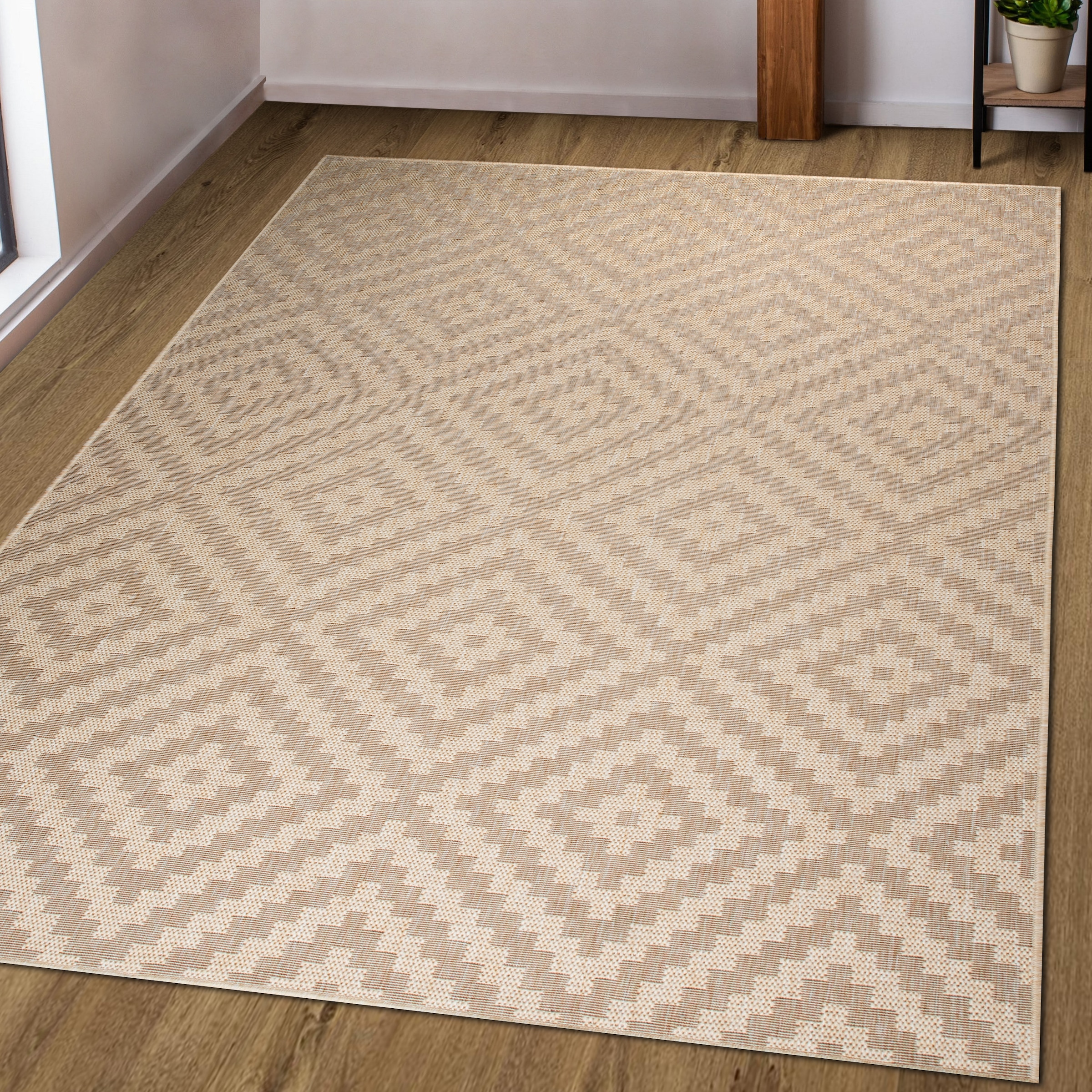 my home Teppich »Cordoba auch als Läufer erhältlich«, rechteckig, 3 mm Höhe, In- und Outdoor geeignet, Sisal-Optik, Wetterfest & UV-beständig, Boho