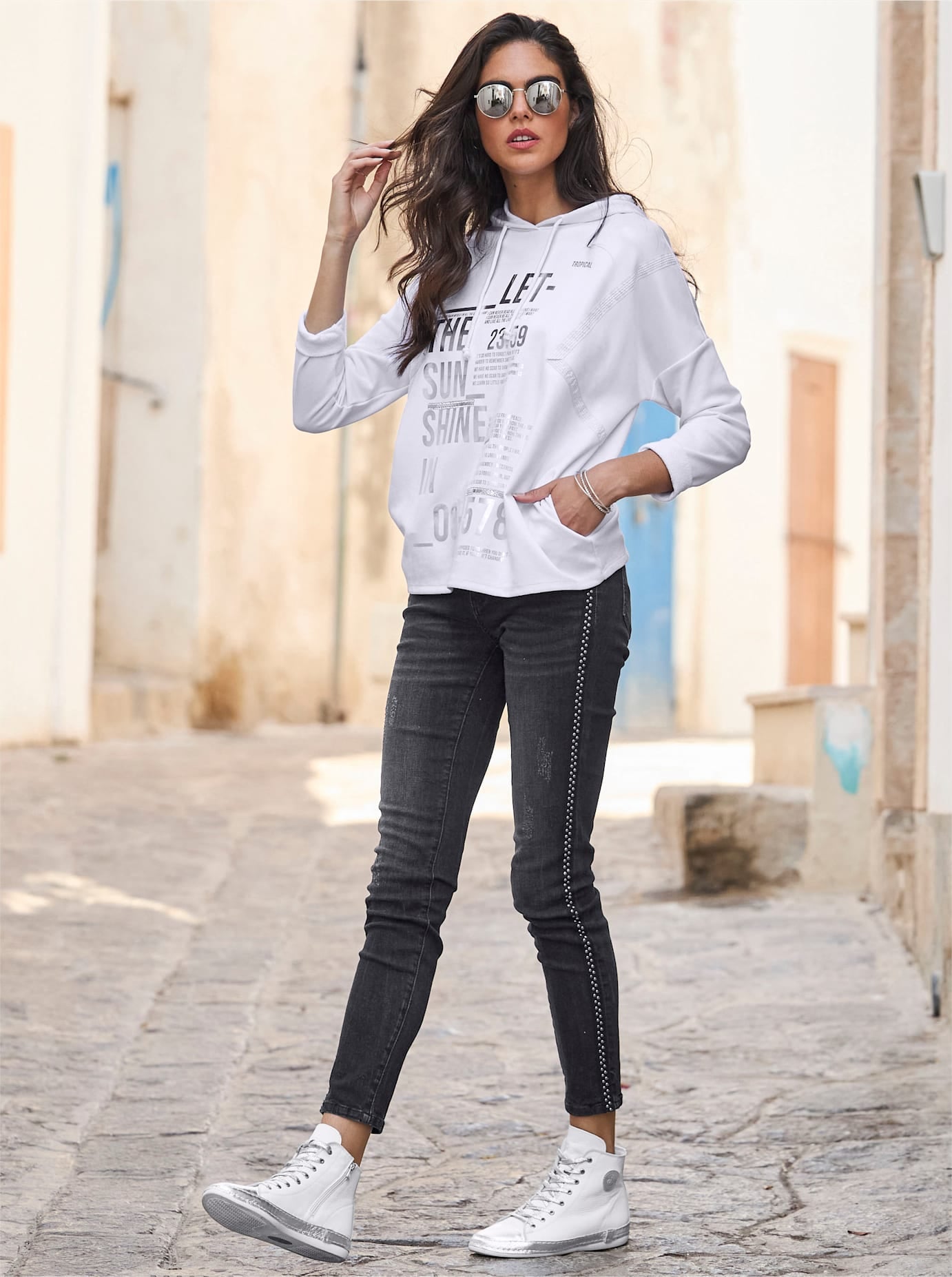 heine Langarmshirt »Kapuzen-Shirt«, (1 tlg.)