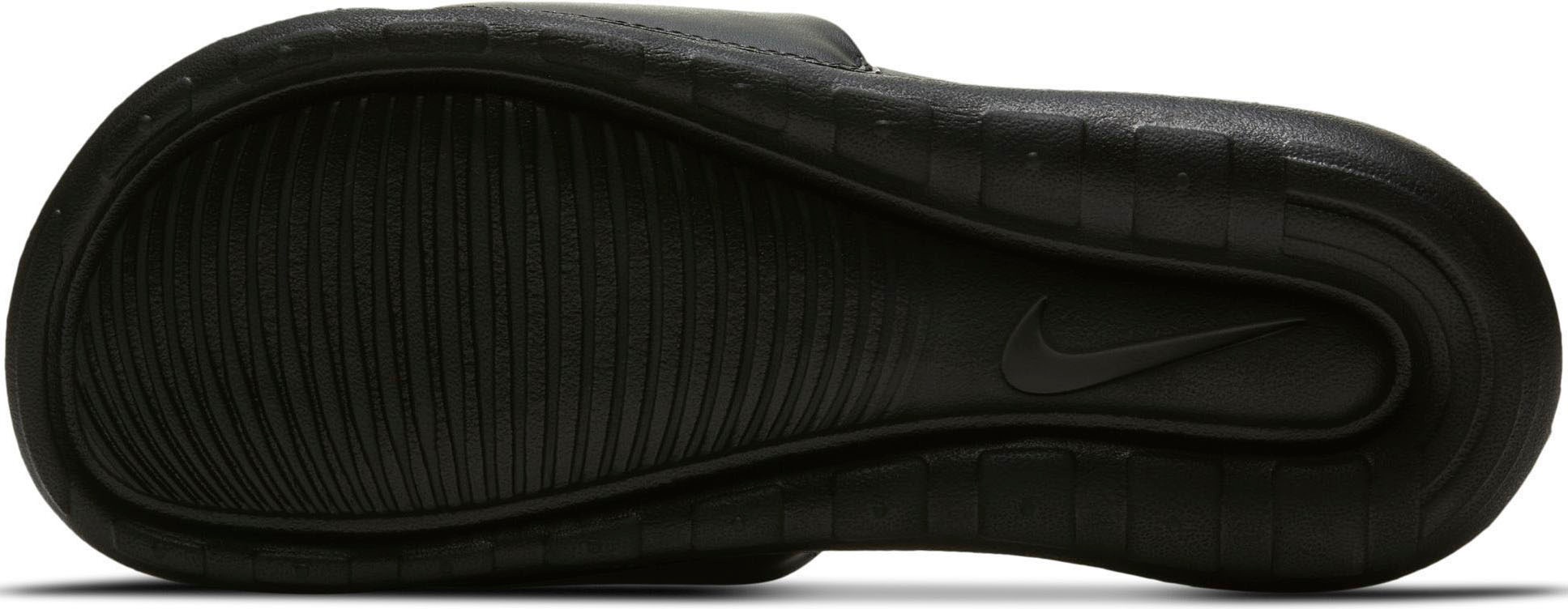 Badesandale NIKE SPORTSWEAR "VICTORI ONE SLIDE", Damen, Gr. 40,5, schwarz-weiß (schwarz, weiß), Synthetik, kontrastfarbene Details, unifarben, Schuhe, Badelatschen 4