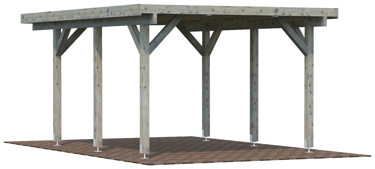 Palmako Einzelcarport "Karl" Massivholz hellgrau