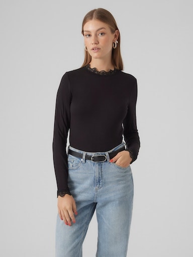 Vero Moda Langarmshirt "VMROSA LS HIGHNECK TOP JRS NOOS" Viskosemischung, slim fit