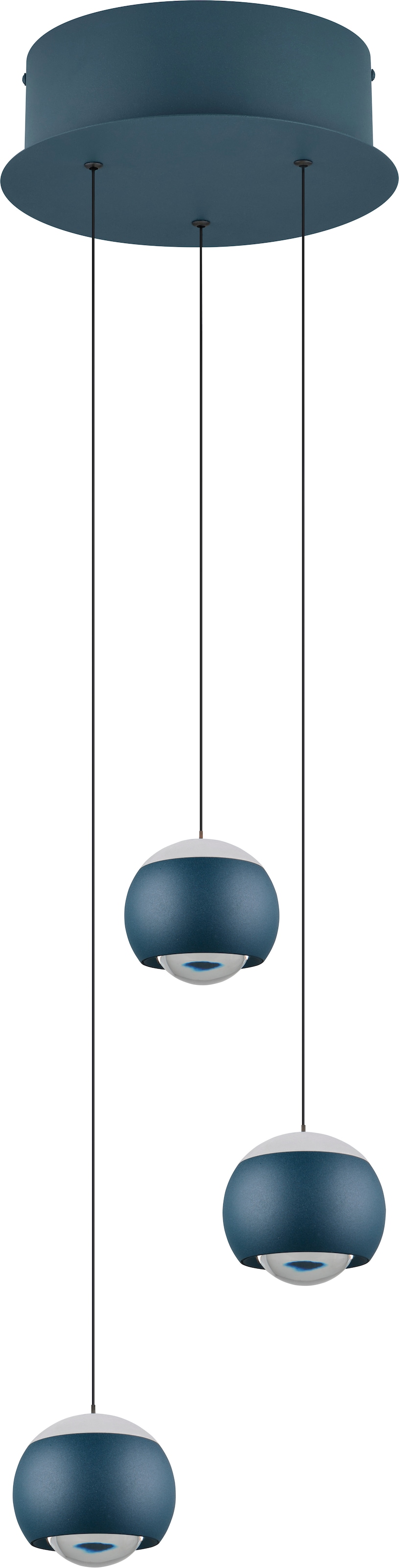 Musterring LED Pendelleuchte »CANNON, 3-flammige LED Hängelampe 5W 500Lumen 2300-4000K CCT« LED-Board 1 Stk. Farbwechsler | warmweiß - kaltweiß mit Fernbedienung, stufenlos höhenverstellbar max 195cm dimmbar Memory