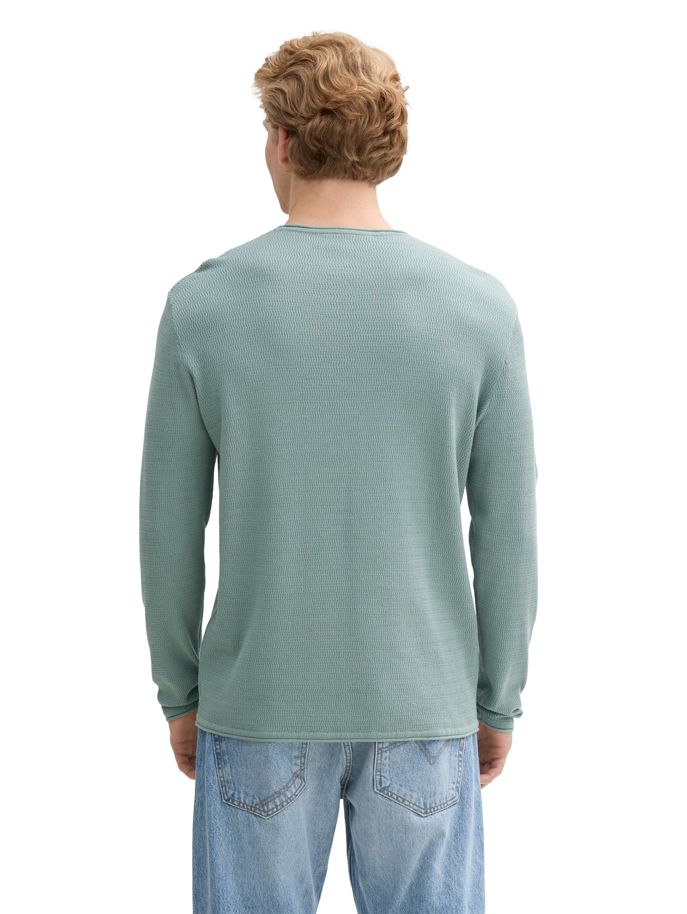 TOM TAILOR Denim Rundhalspullover, mit Struktur