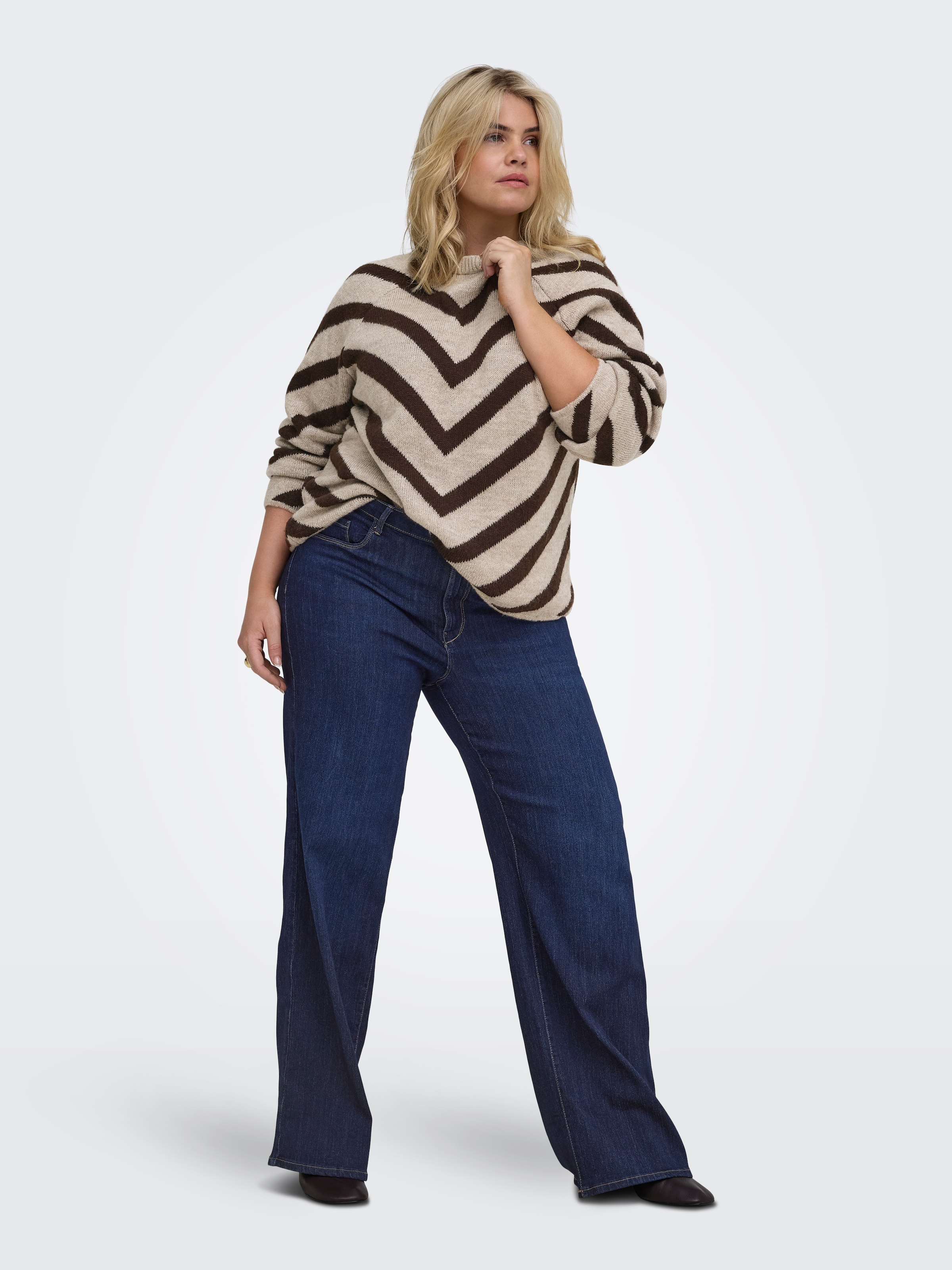 ONLY CARMAKOMA Strickpullover »CARELIZA L/S PULLOVER KNT NOOS« Kunstfaser