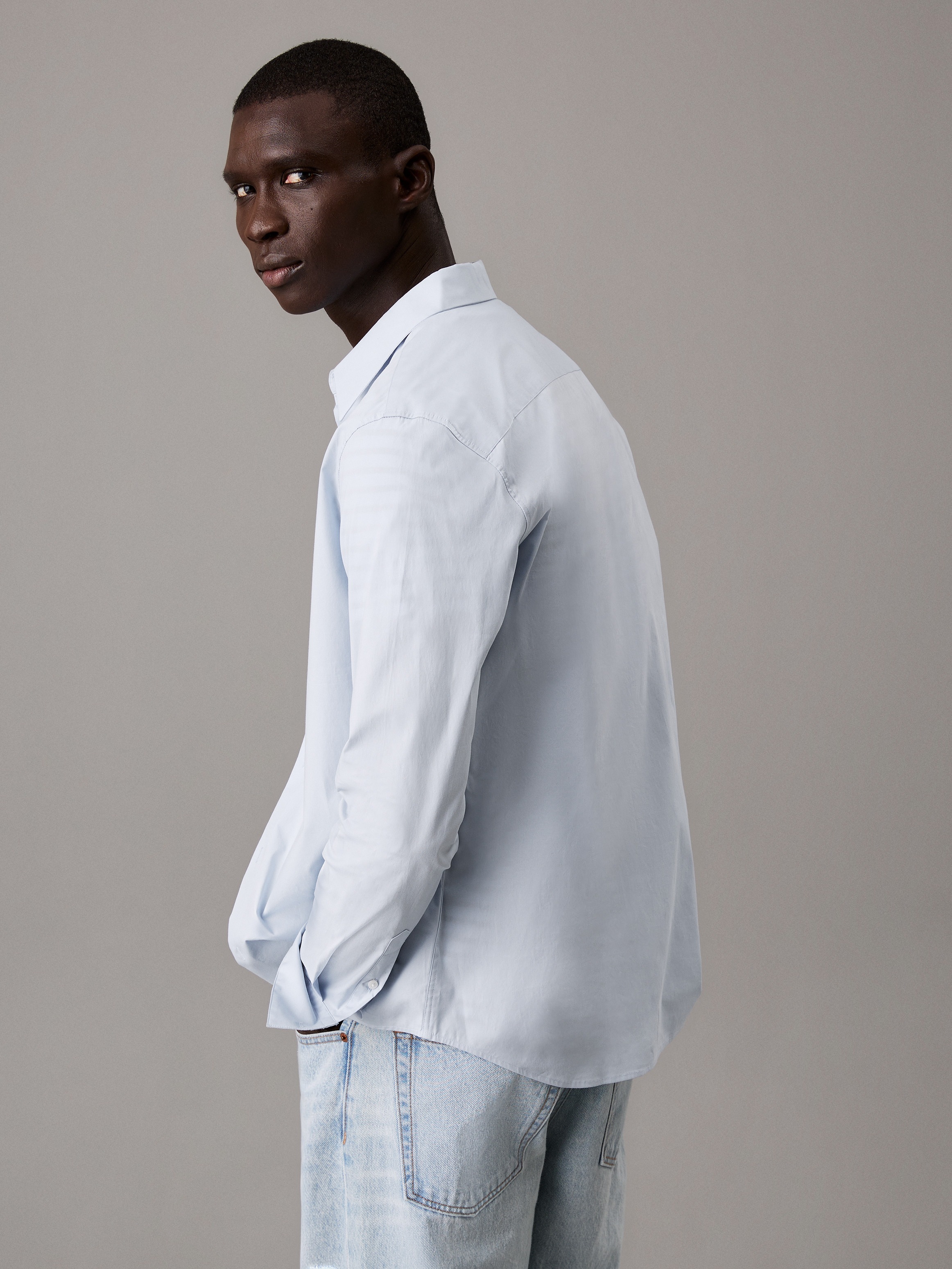Calvin Klein Langarmhemd "LS SOLID STRETCH SLIM SHIRT", in Unifarbe günstig online kaufen
