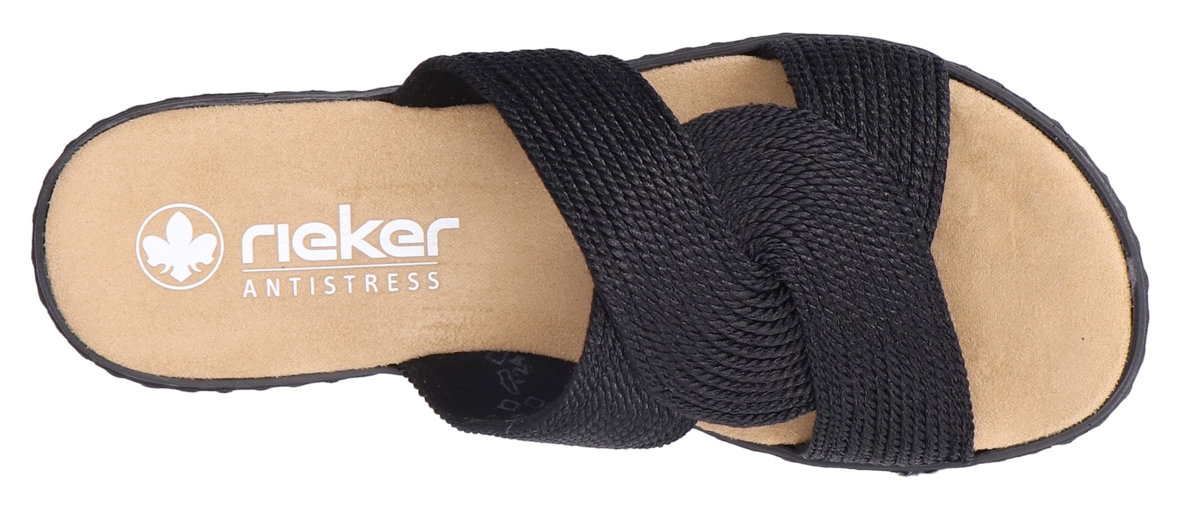Rieker Pantolette, Sommerschuh, Schlappen, Hausschuh, Keilabsatz, mit weicher Innensohle