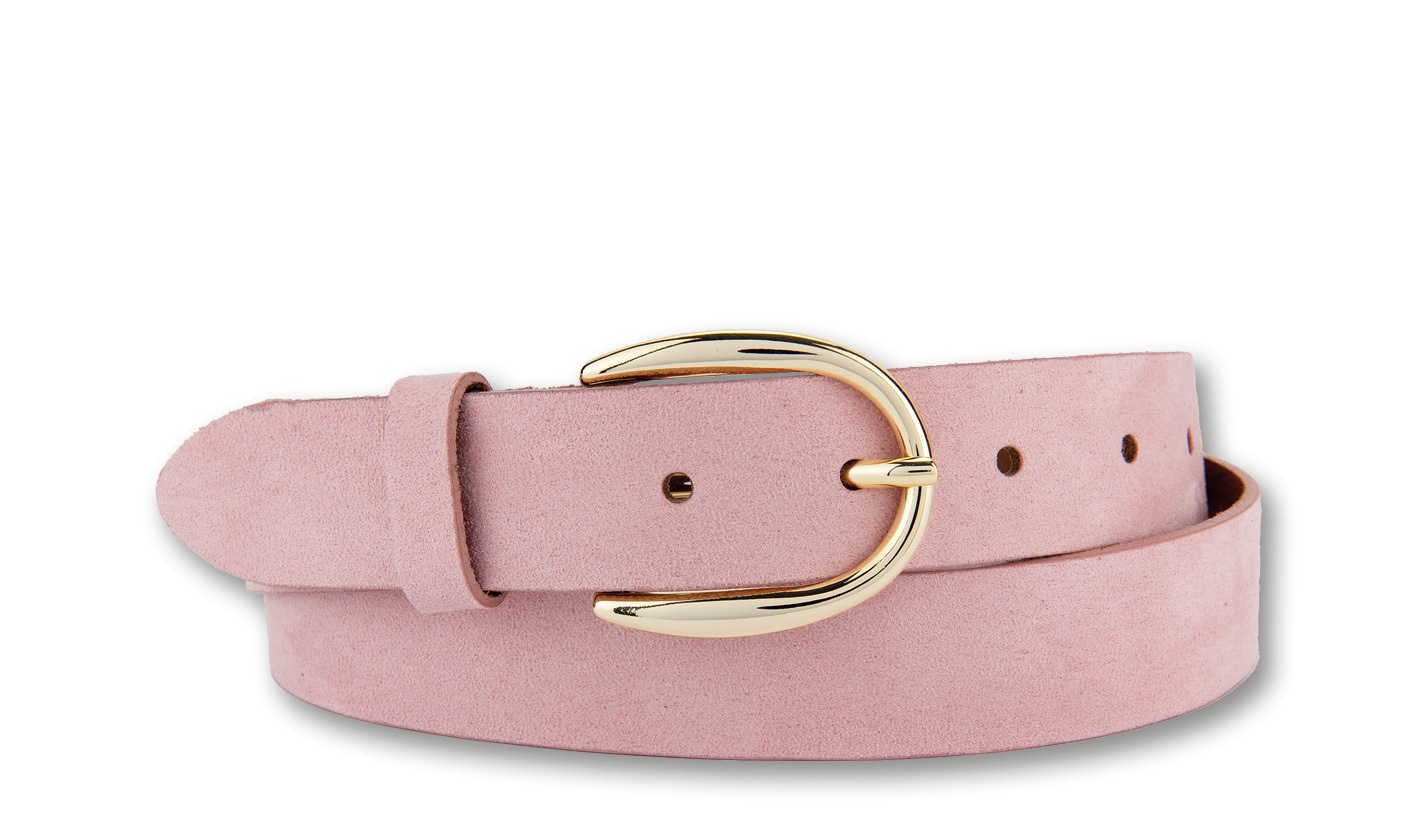Ledergürtel BERND GÖTZ "Ledergürtel mit samtigem Look und Goldschließe", Damen, Gr. 80, rosa, Rindsleder, Gürtel Ledergürtel