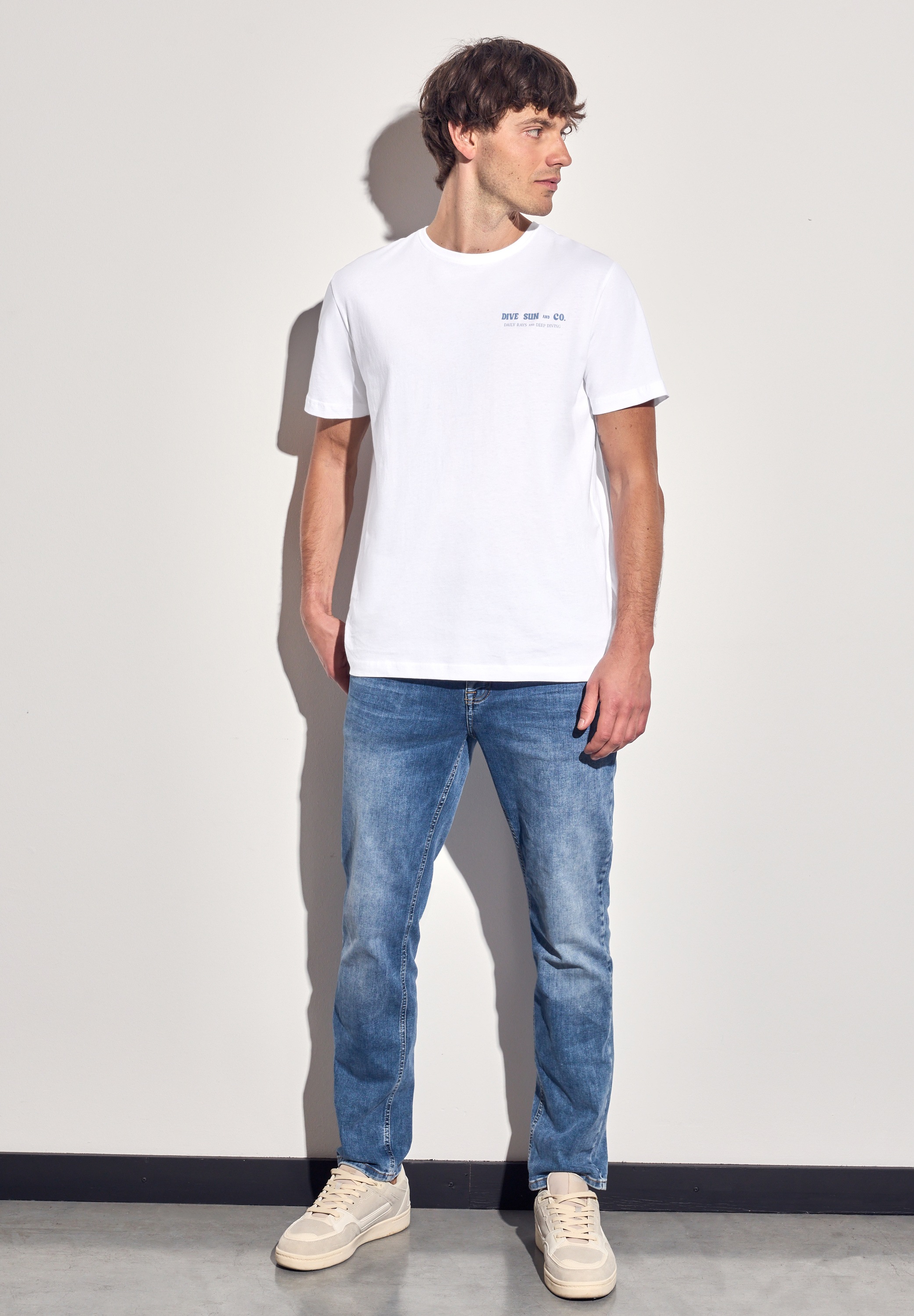 STREET ONE MEN T-Shirt, mit Rundhalsausschnitt