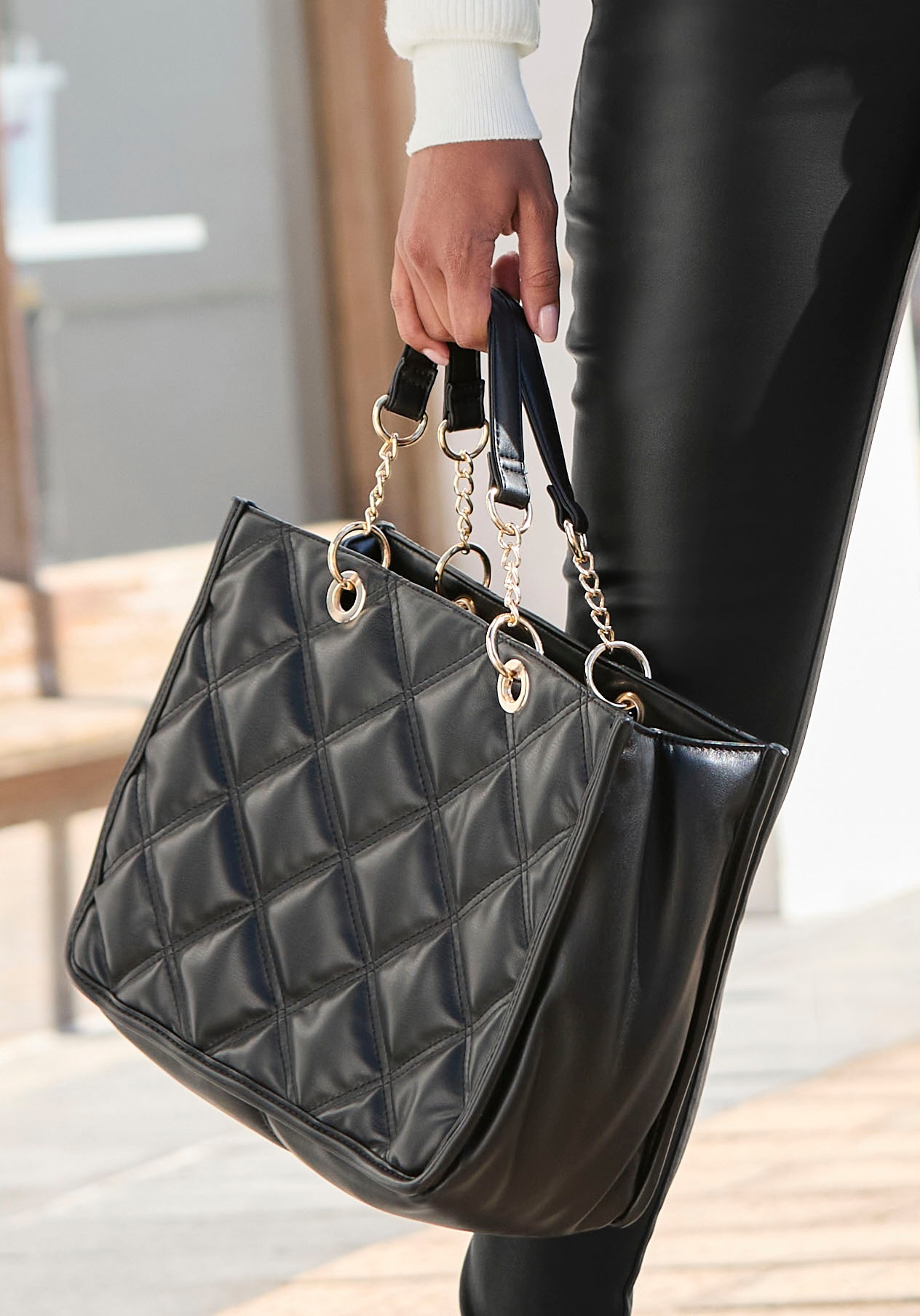 Vivance Handtasche »Henkeltasche«, mit Steppung, Schultertasche, Minibag VEGAN