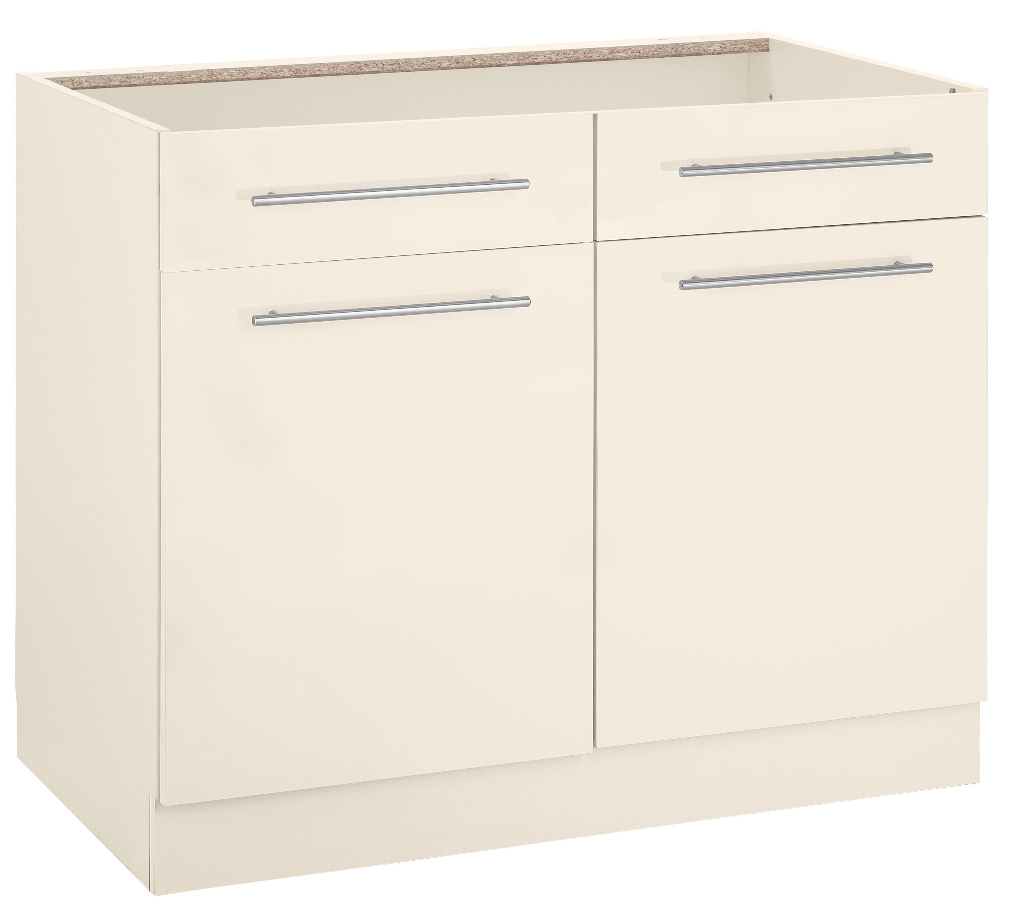 wiho Küchen Unterschrank "Flexi2, Breite 100 cm, Soft-Close bei der Tür" mit Schubkästen, inkl. verstellbaren Einlegeböden