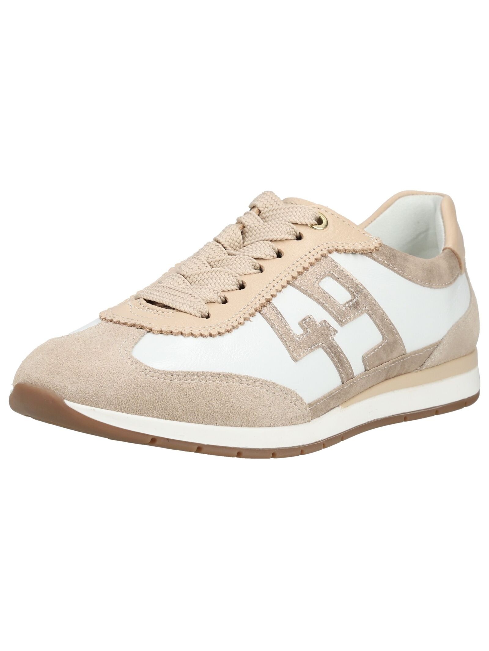 Sneaker ARA "Ara Sneaker Leder", Damen, Gr. 40, weiß, grau, Leder, Schuhe Sneaker