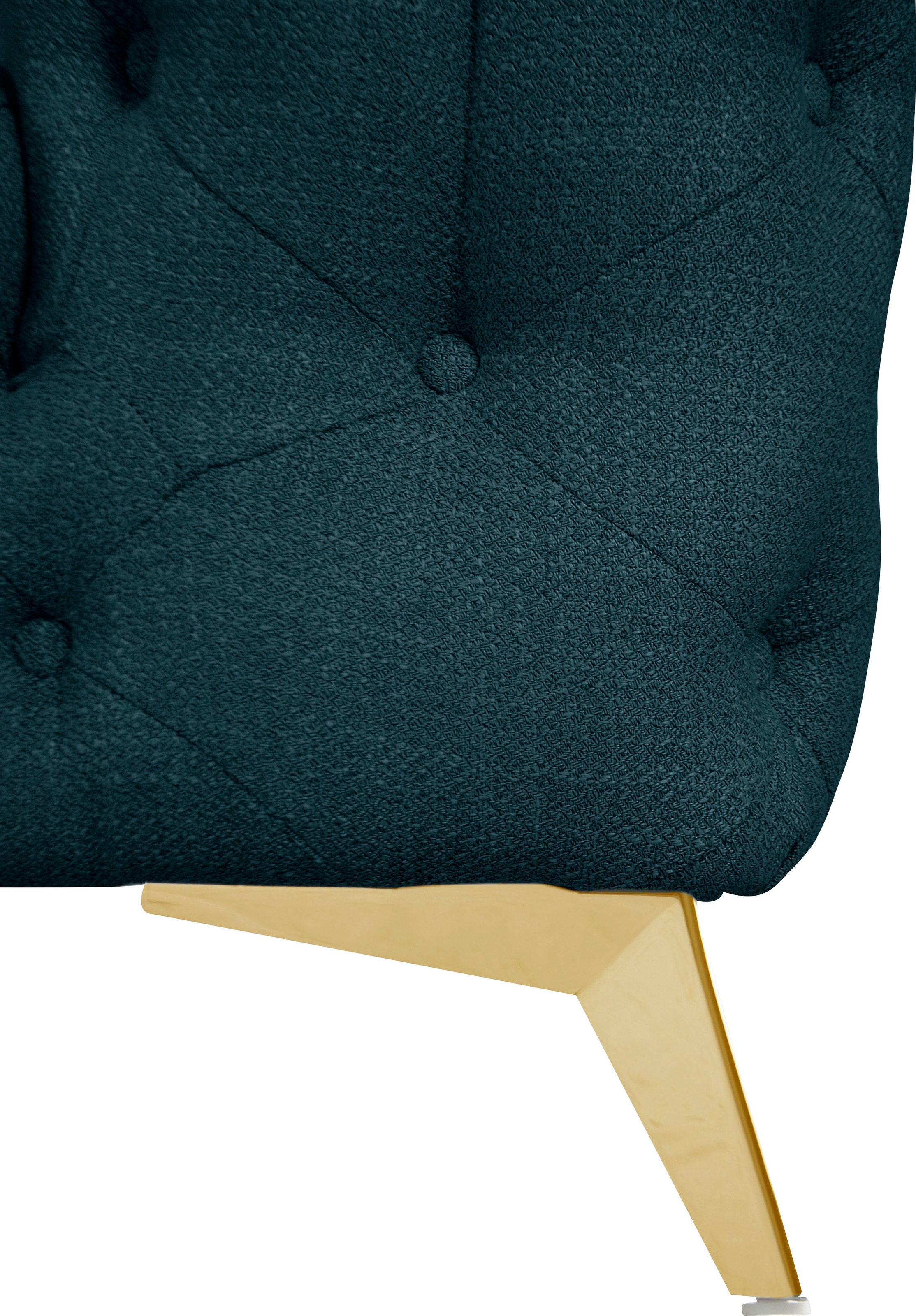 Leonique Chesterfield-Sofa »Ecksofa GLYNIS L-Form mit Wellenunterfederung, Maße B/T/H 264/204/75cm«, aufwändige Knopfheftung, moderne Chesterfield Optik, Fußfarbe wählbar