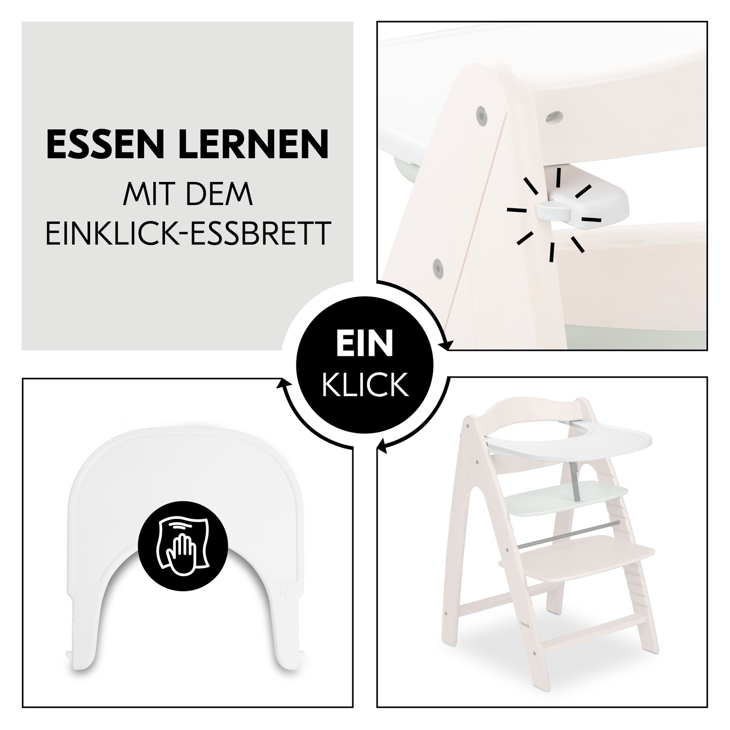 Hauck Hochstuhl »Arketa, Beech Whitewashed Mint«, mitwachsend; FSC® - schützt Wald - weltweit